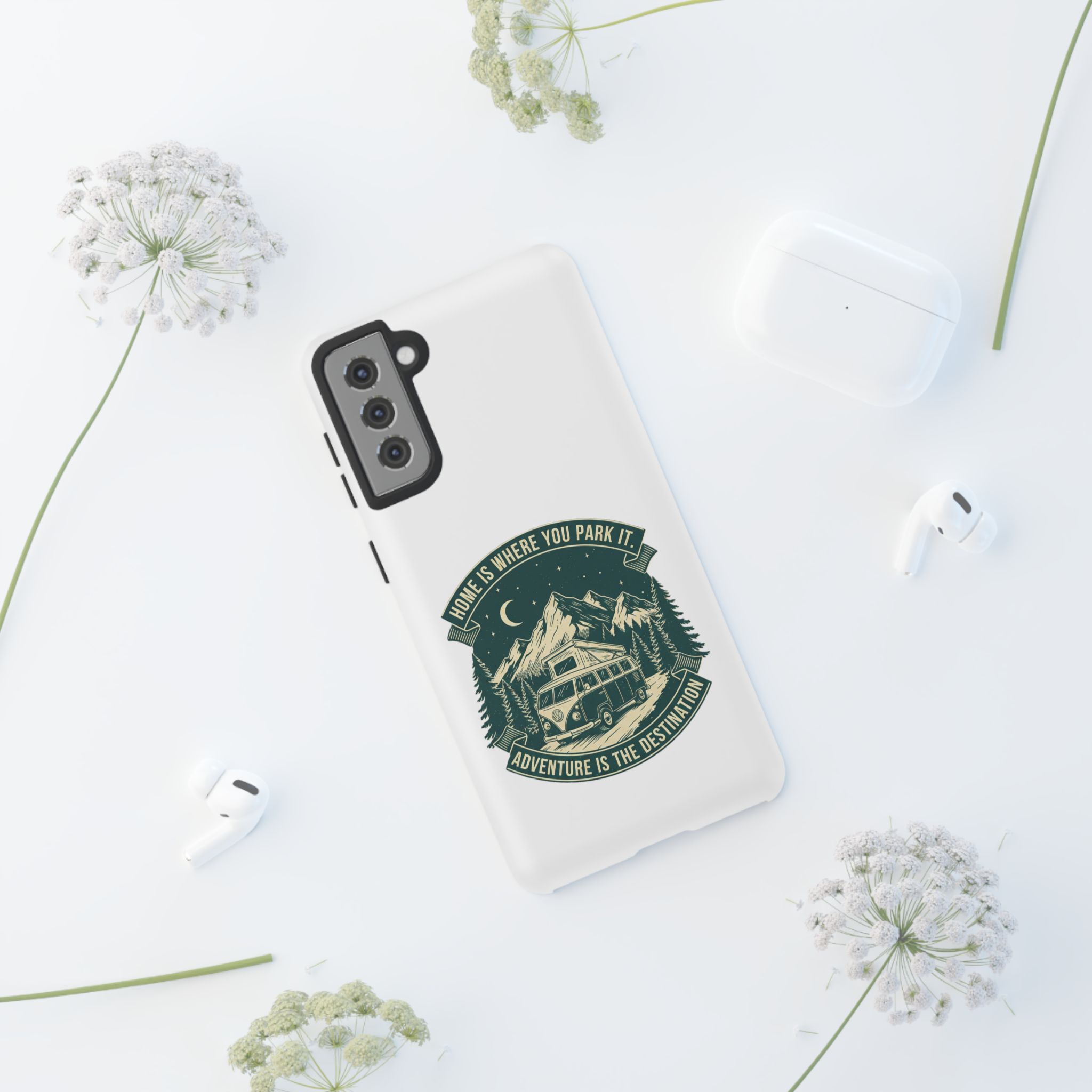 Phone Case — "Home Is Where You Park It-Adventure is the destination" Camper Van Design