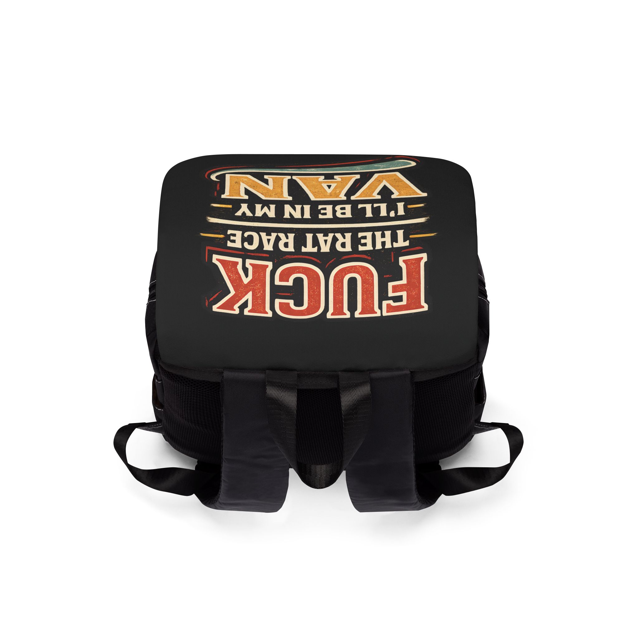 2575400867899856345_2048.jpeg Unisex Casual Shoulder Backpack — "Fuck The Rat Race" Design F**K-Line