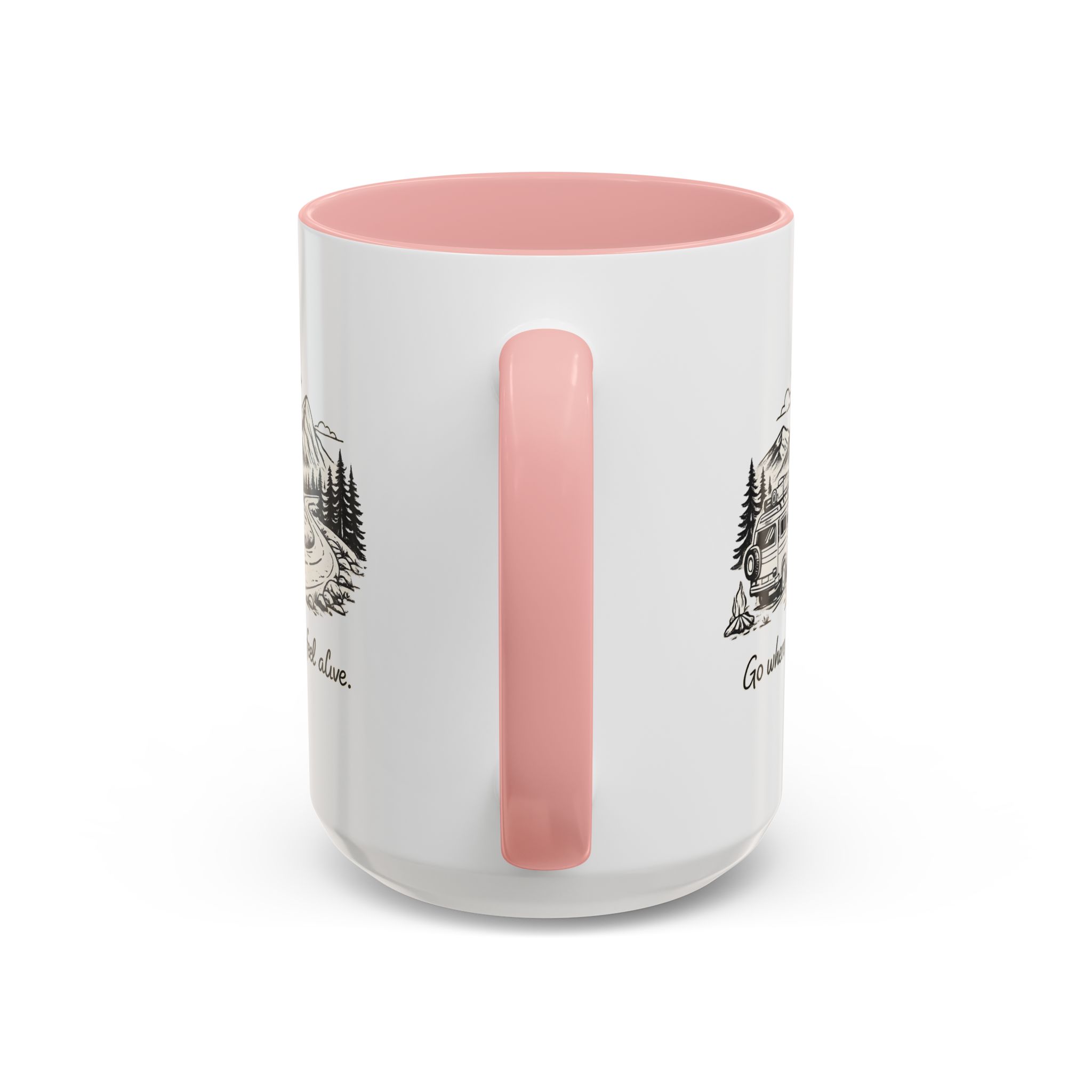 Accent Coffee Mug (11, 15oz) — "Go Where You Feel Alive" Design Minimal-Line