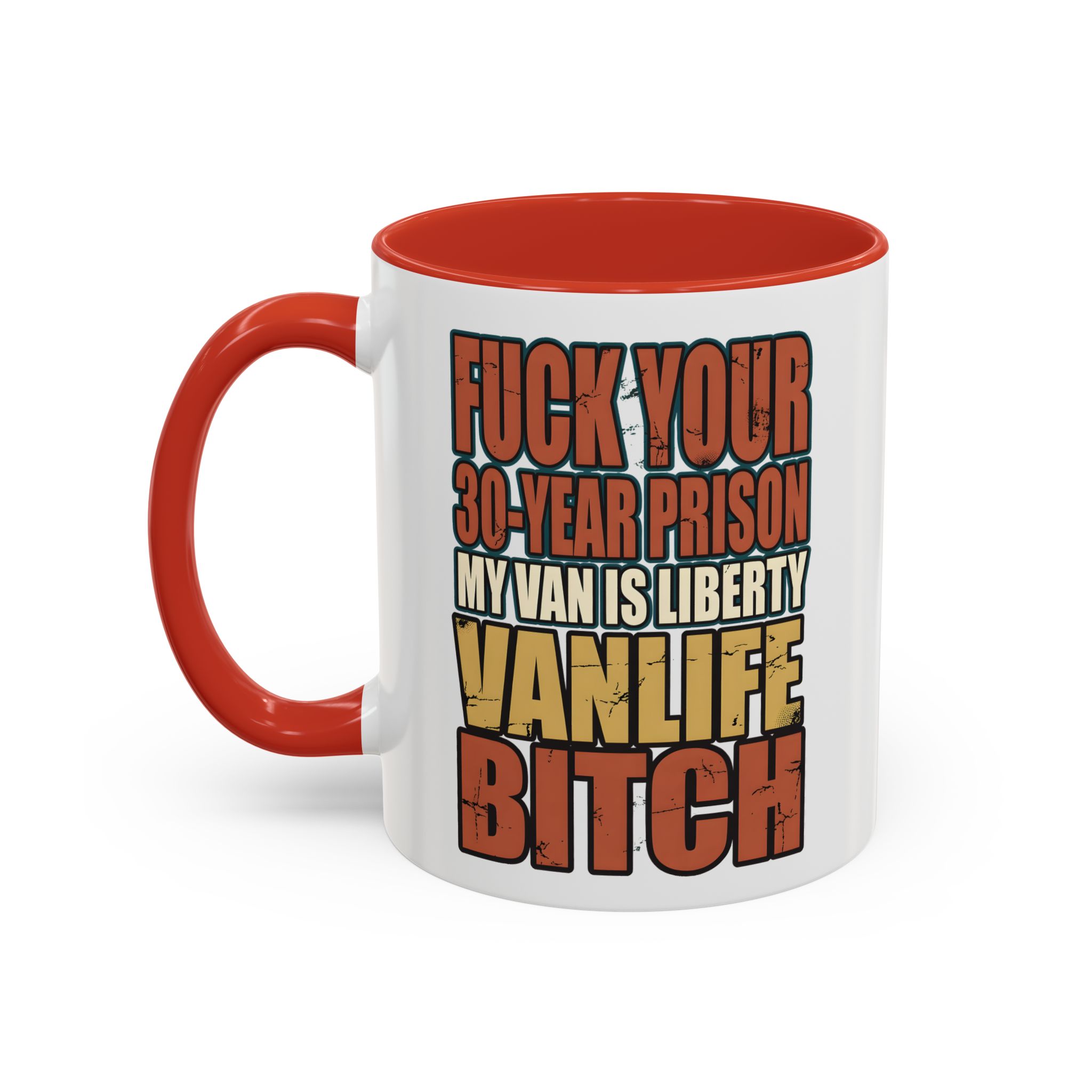Accent Coffee Mug (11, 15oz) — "Fuck Your 30 Year" Design F**K-Line