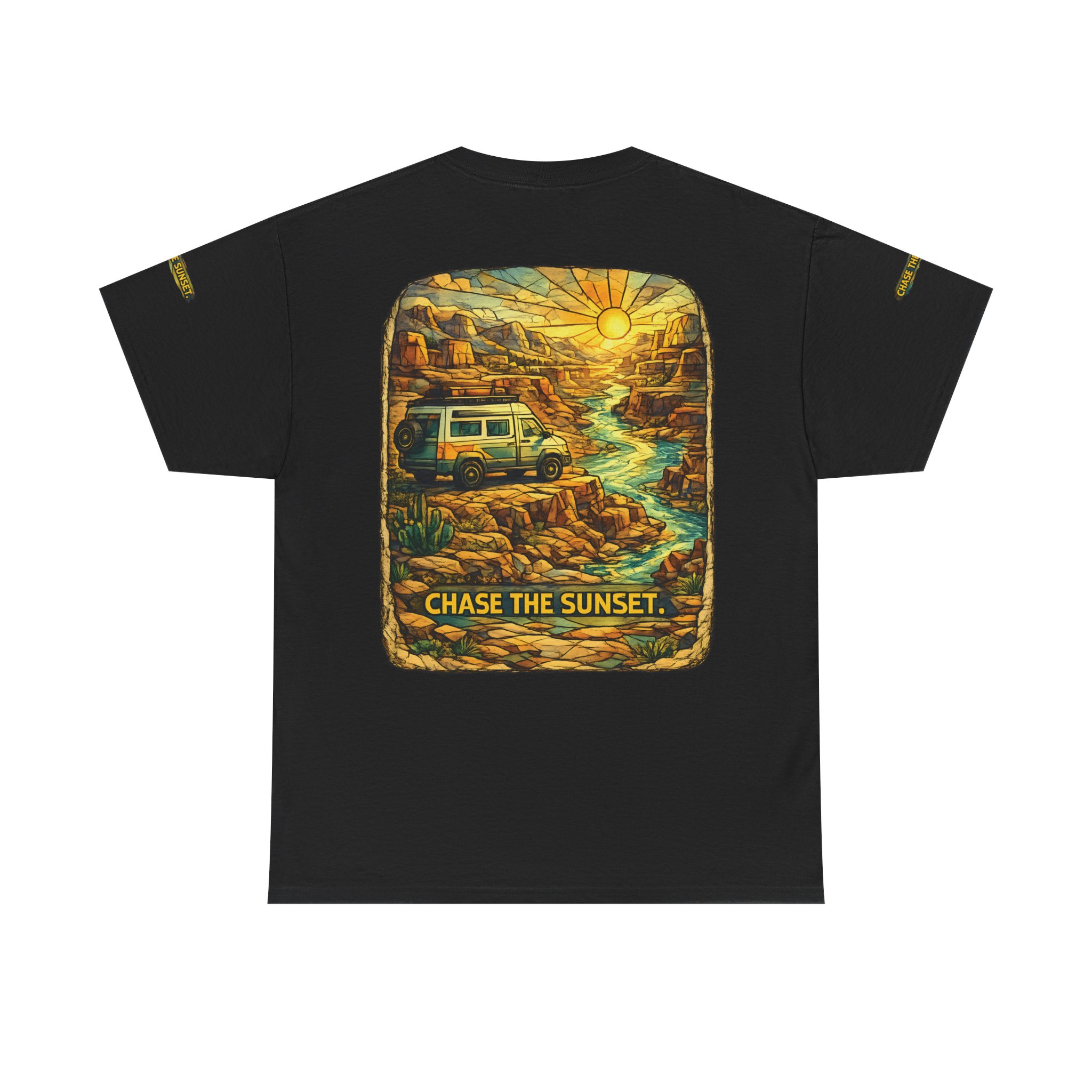 2583488420799190211_2048.jpeg Unisex Heavy Cotton Tee — "Chase The Sunset" Design Cubic-Line