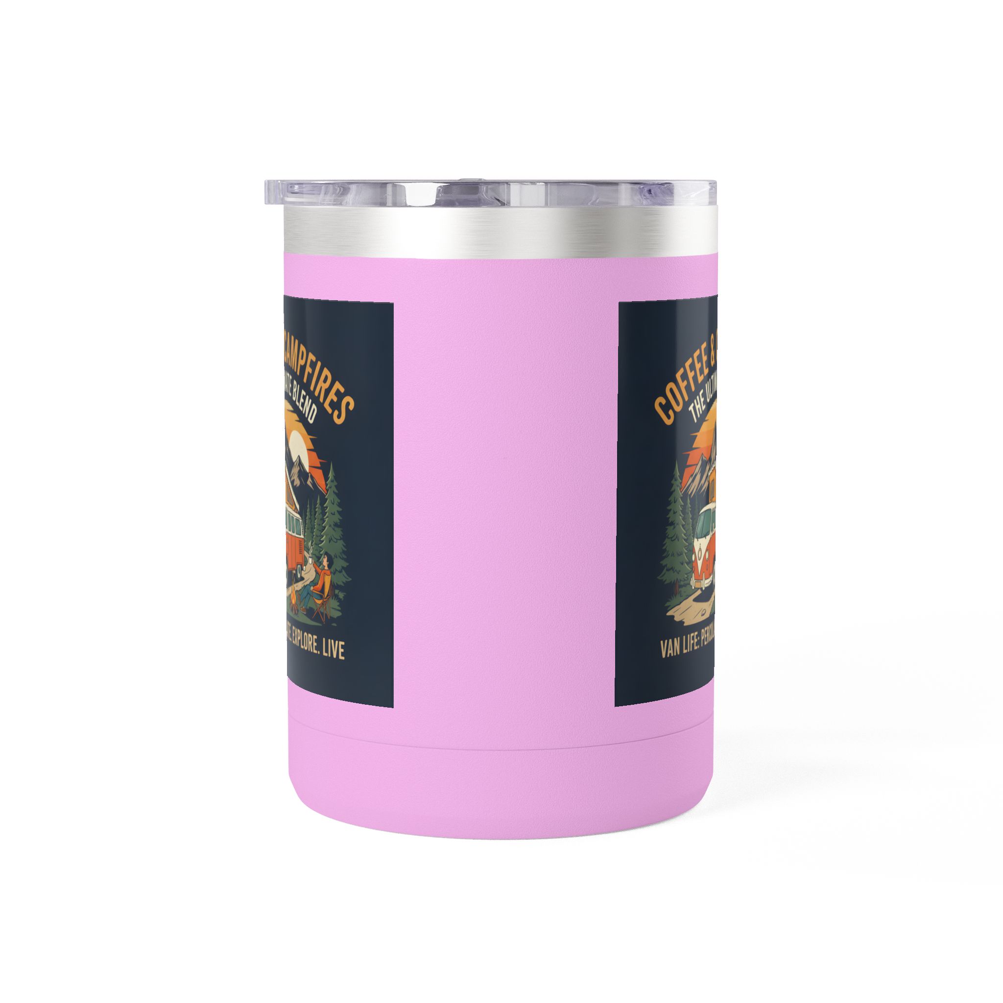 Coffee Mug Tumbler, 15oz — “Coffee & Campfires: The Ultimate Blend”