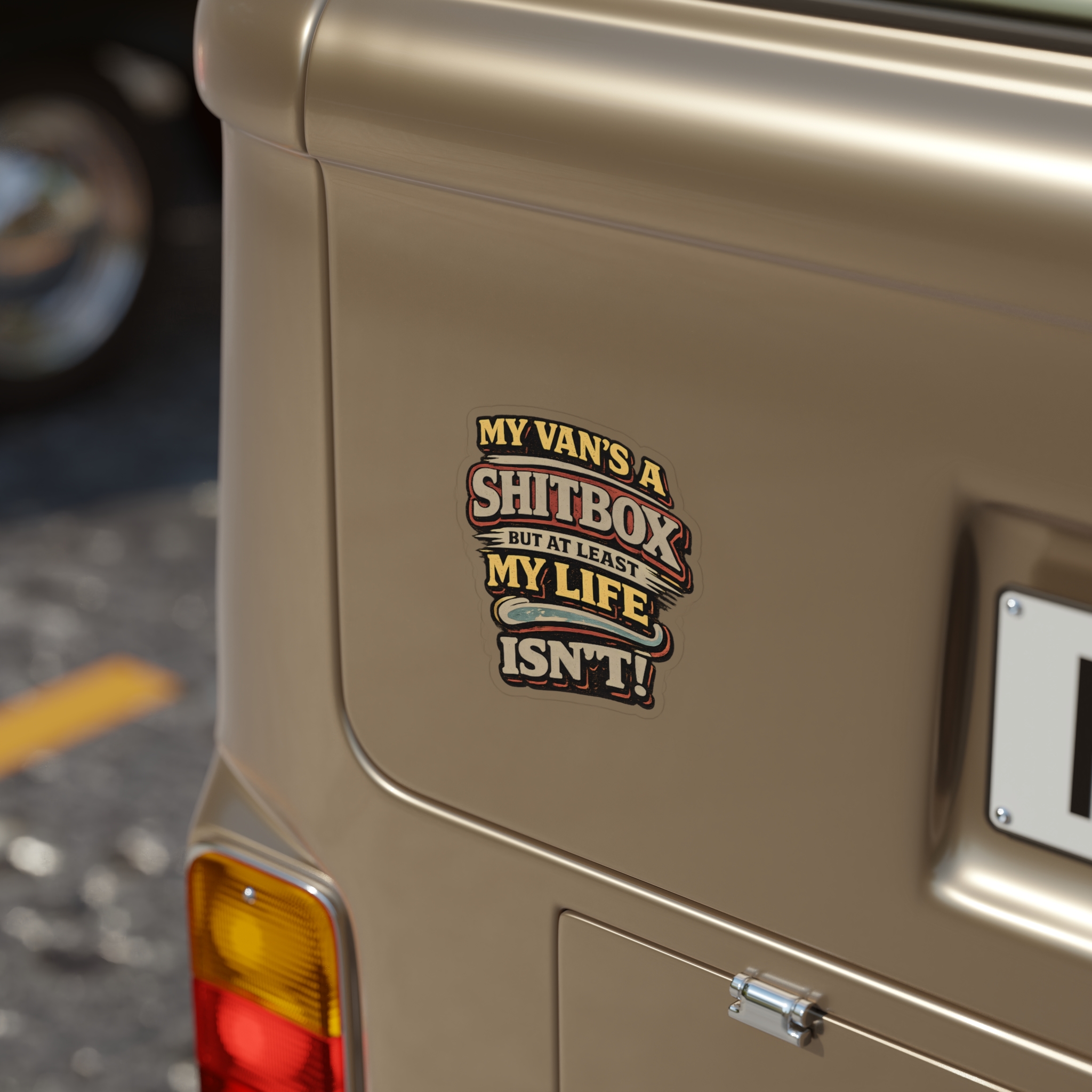 2595568230902297638_2048.jpeg Transparent Outdoor Stickers – "My Van`s A Shitbox" Design F**K-Line