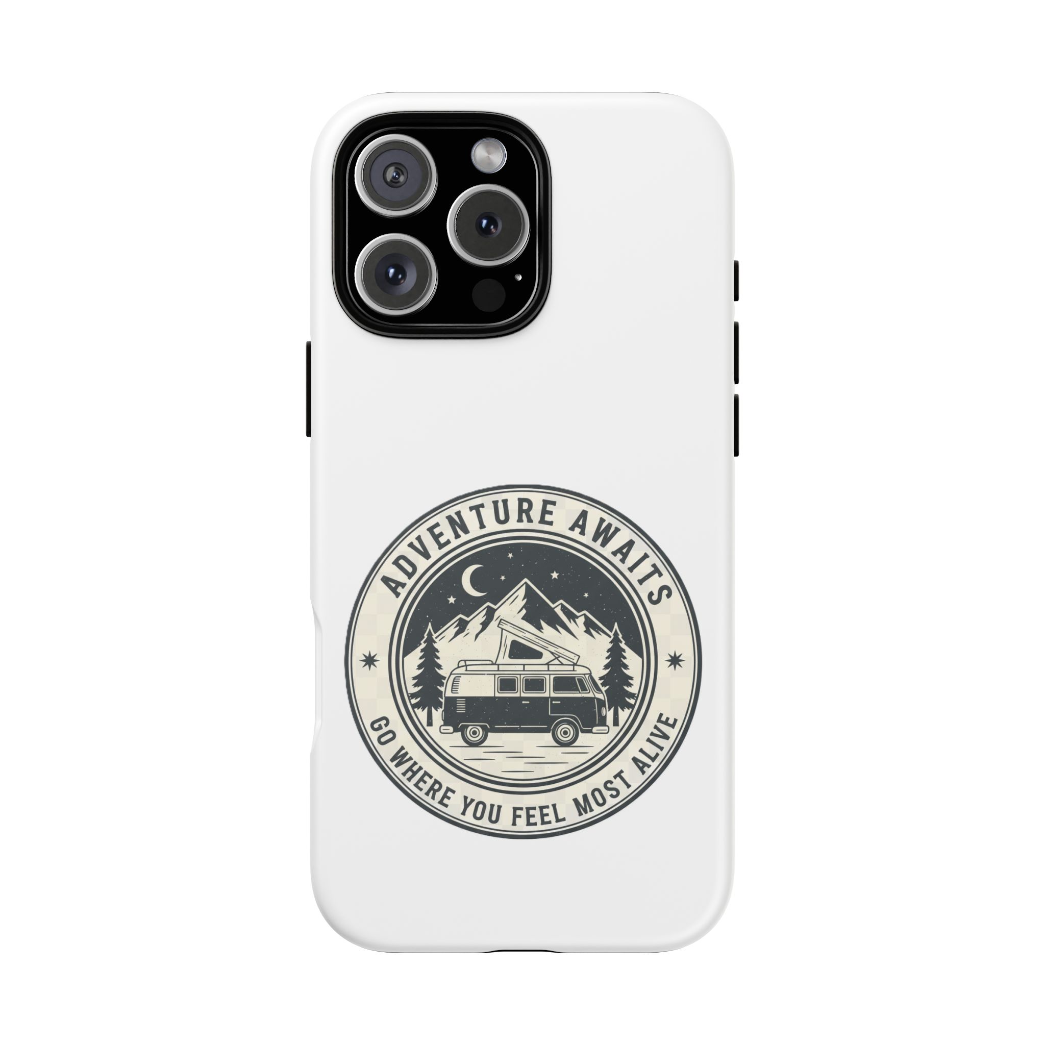 Phone Case — "Adventure Awaits-Go Where You Feel Most Alive" Camper Van Design