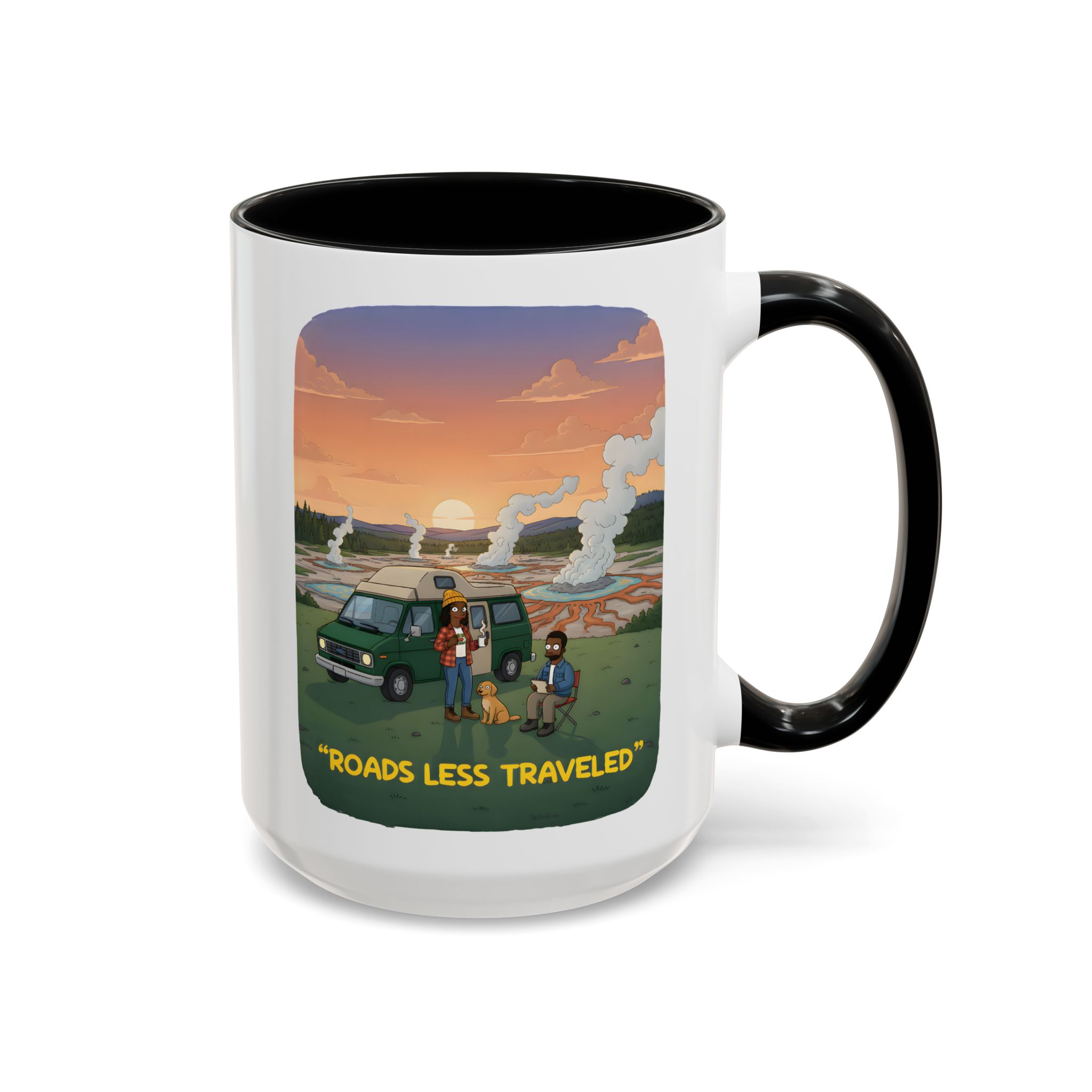 Accent Coffee Mug (11, 15oz) — "Roads Less Traveled" Design Sitcom-Line