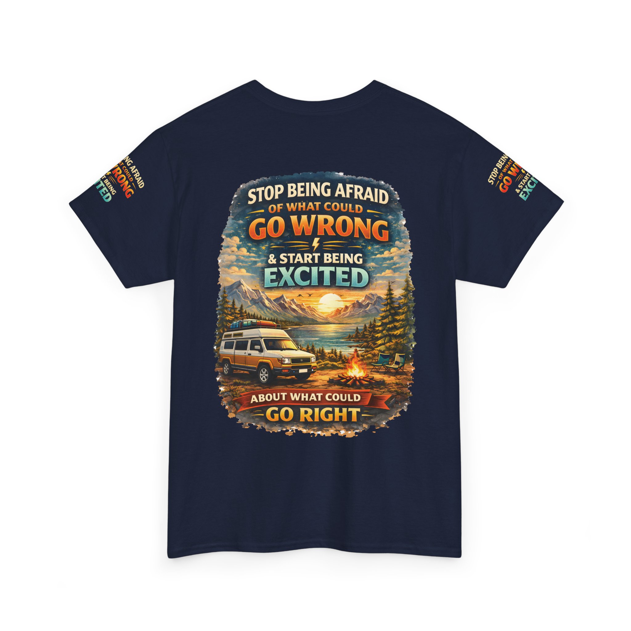 2607790793853764764_2048.jpeg Unisex Heavy Cotton Tee — "Stop Being Afraid Of What Could Go Wrong" Design Scenic-Line