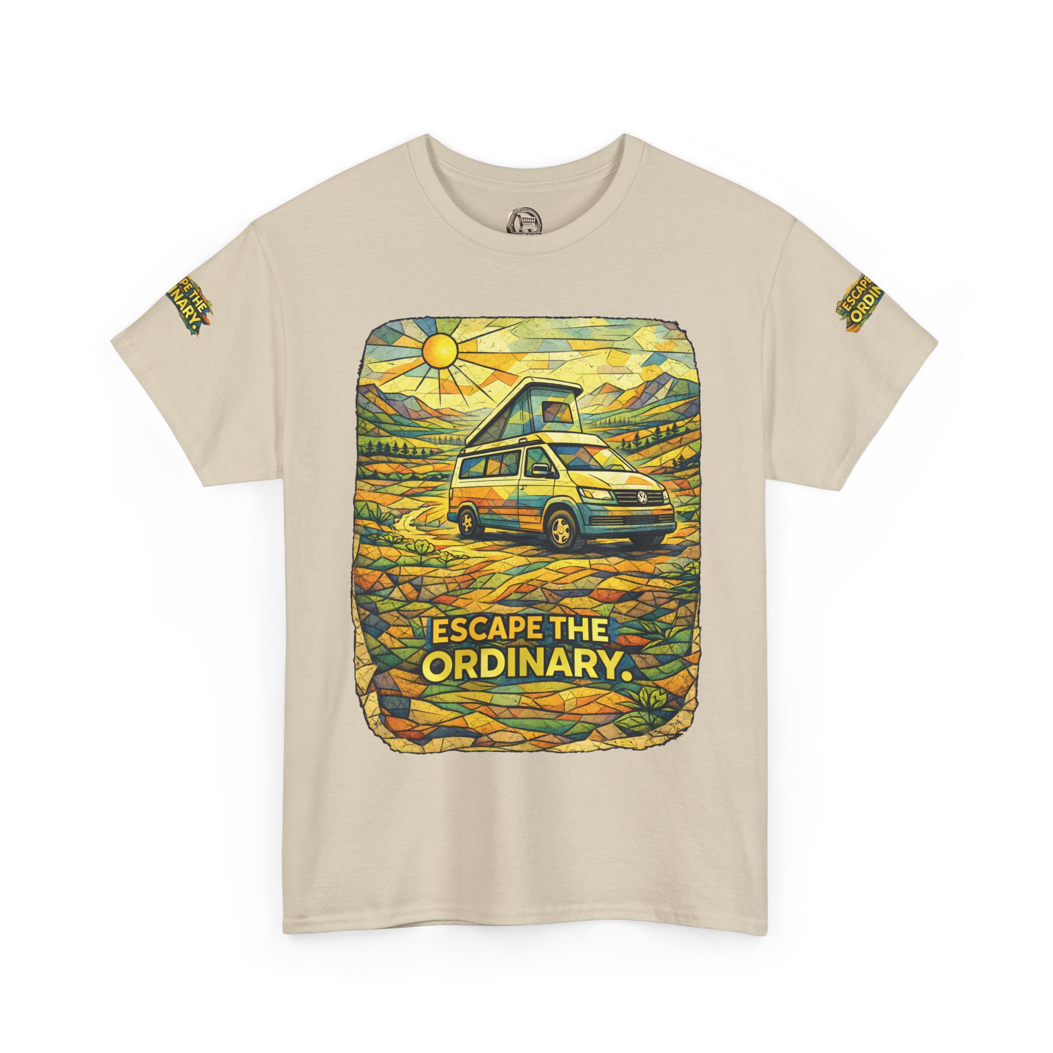 2608882068610766884_2048.jpeg Unisex Heavy Cotton Tee — "Escape The Ordinary" Design Cubic-Line