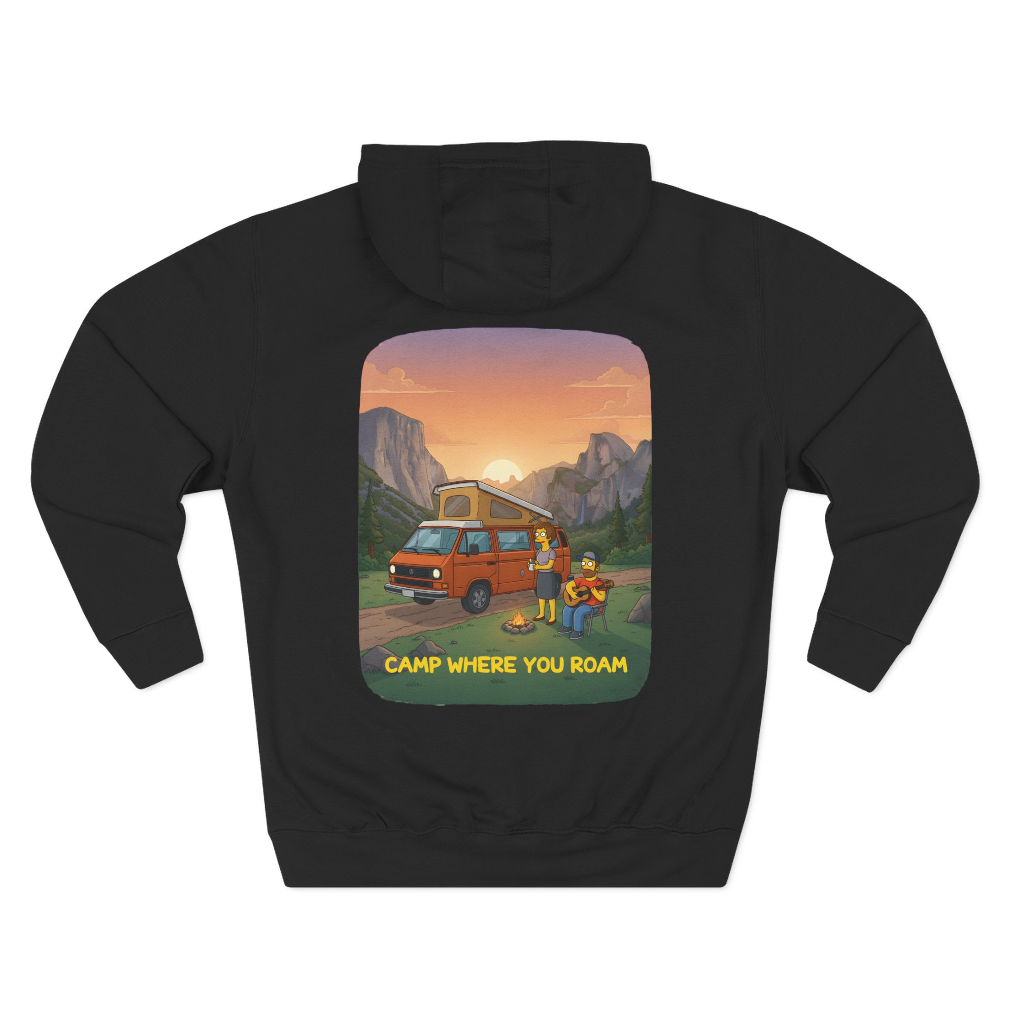 Three-Panel Fleece Hoodie - "Camp Where You Roam" Design Sitcom-Line