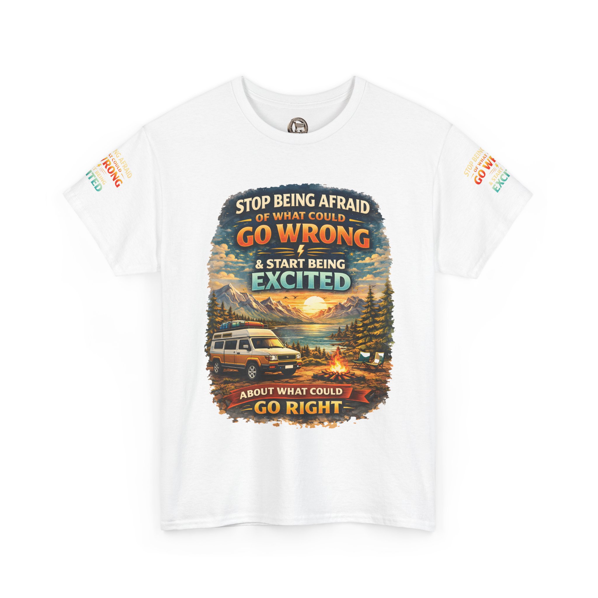 2612056490355988965_2048.jpeg Unisex Heavy Cotton Tee — "Stop Being Afraid Of What Could Go Wrong" Design Scenic-Line