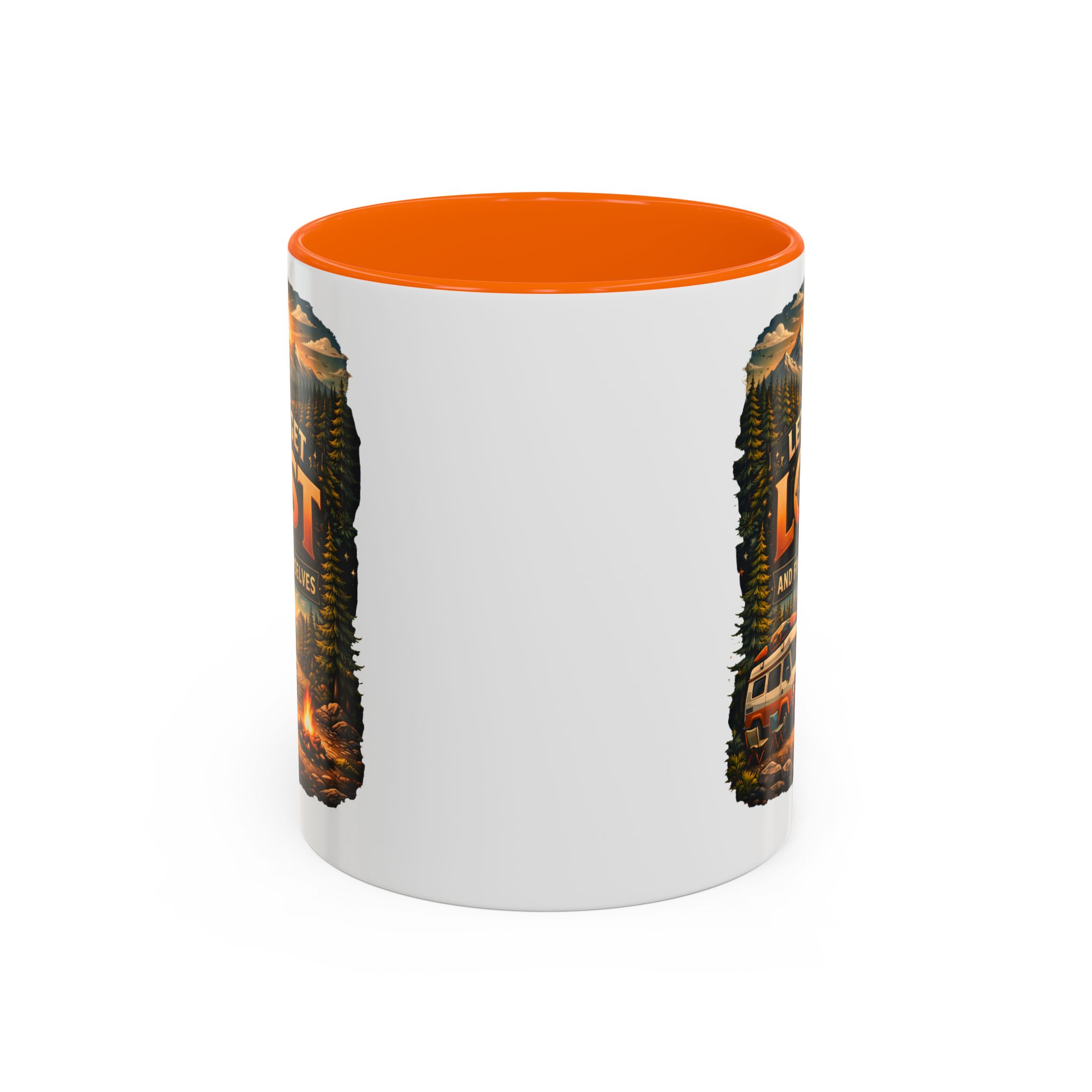 Accent Coffee Mug (11, 15oz) — "Let´s Get Lost And Find Ourselfs" Design Scenic-Line