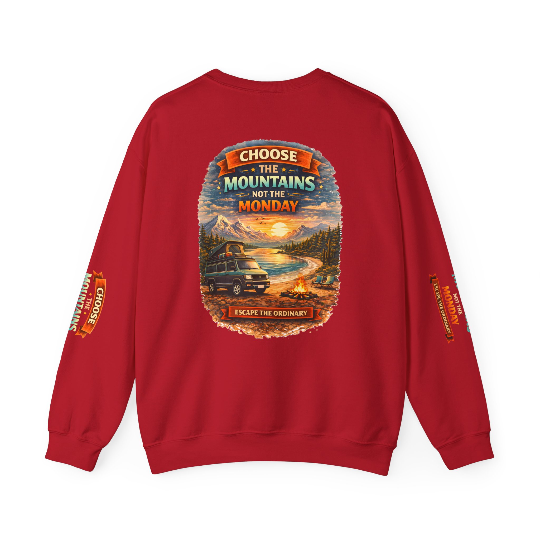 Unisex Heavy Blend™ Crewneck Sweatshirt — "Choose The Mountens" Design Scenic-Line