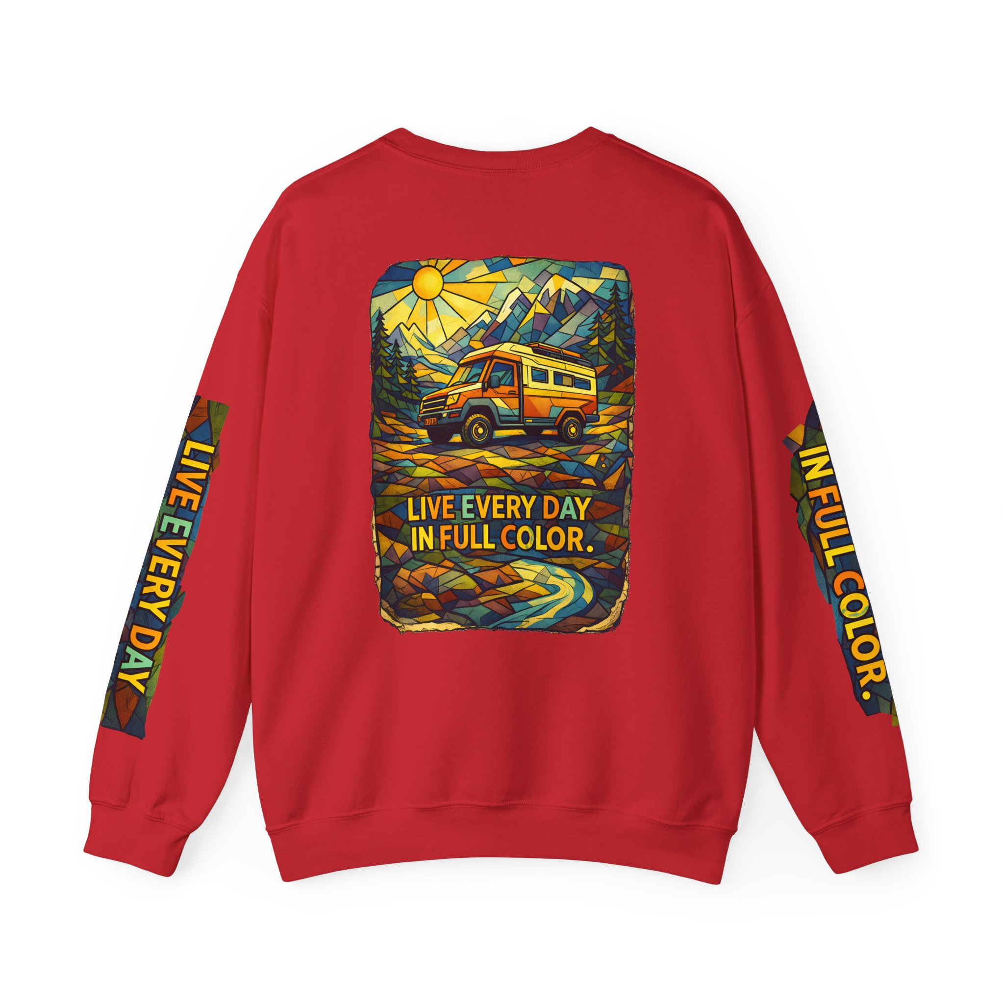 2631763144135086770_2048.jpeg Unisex Heavy Blend™ Crewneck Sweatshirt — "Live Every Day InFull Color" Design Cubic-Line