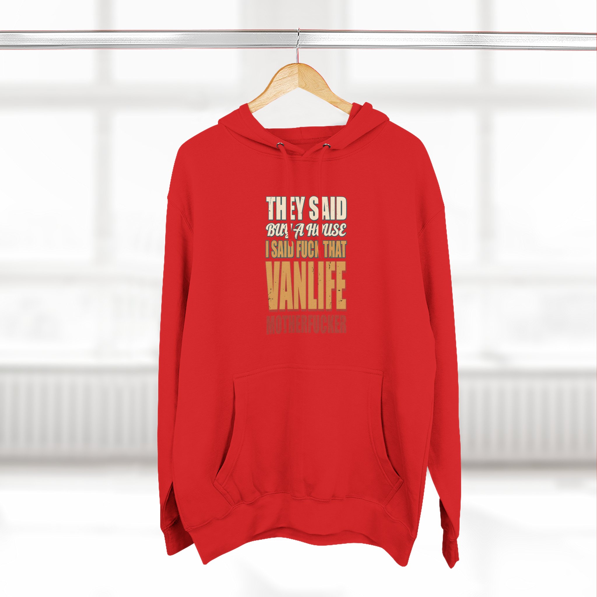 2634380719135711804_2048.jpeg Three-Panel Fleece Hoodie - "They Said Buy A House" Design F**K-Line