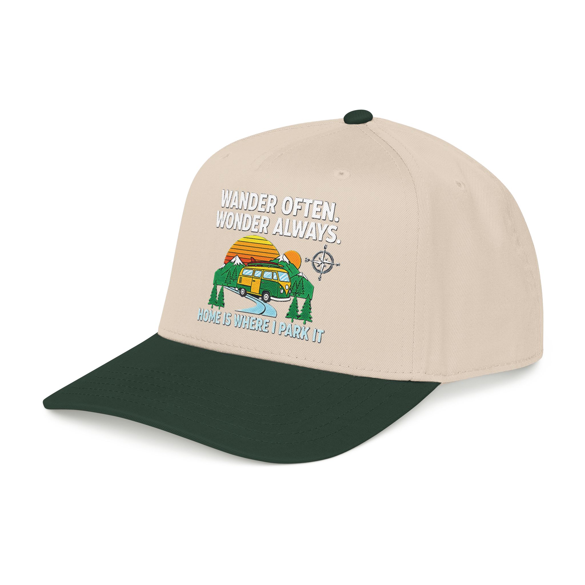 Baseball Cap — "Fueled by Exploration" Adventure Is My Compass Camper Hat