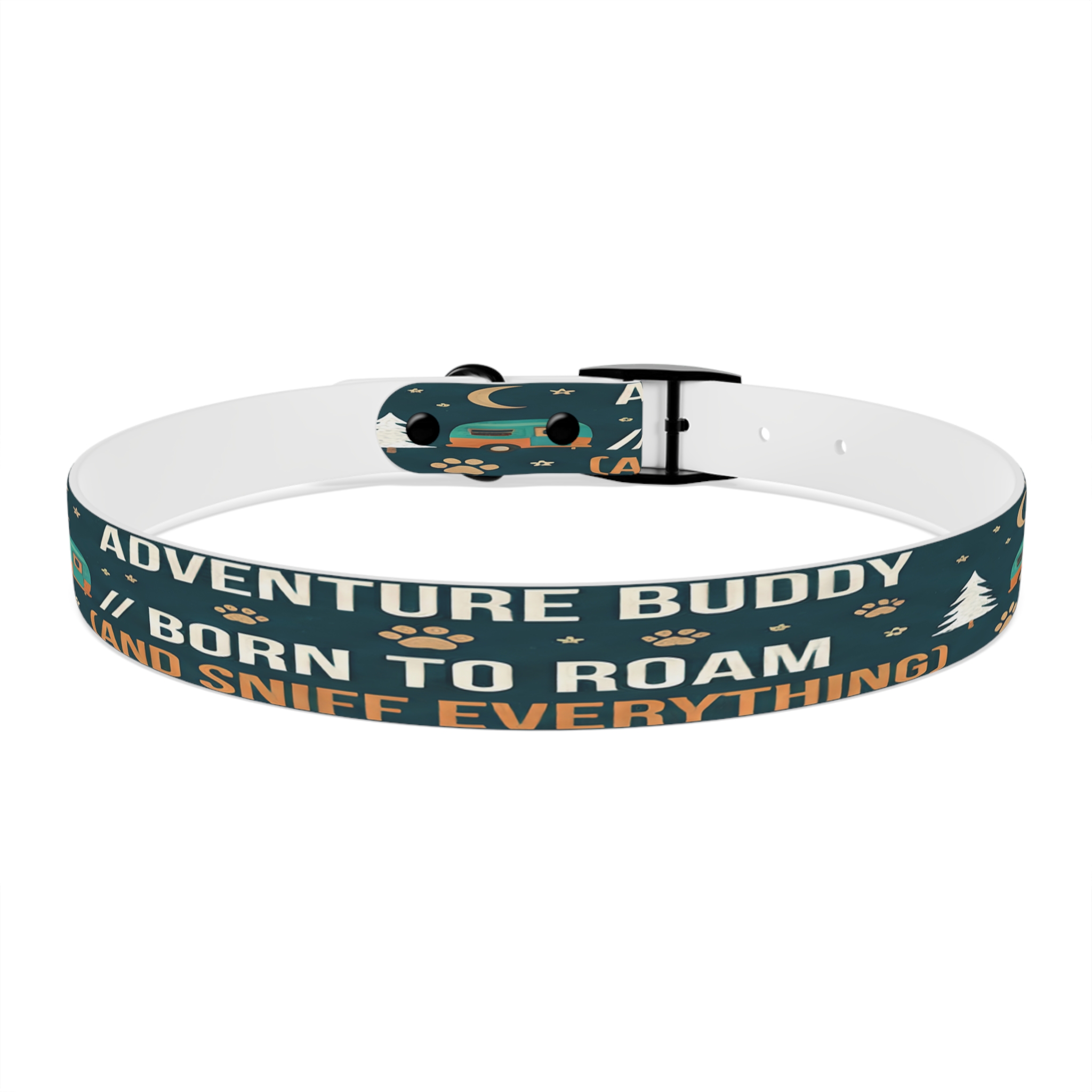 2642798862303331923_4096.jpeg Dog Collar — 'Born to Roam (and Sniff Everything)' Outdoor Pet Collar