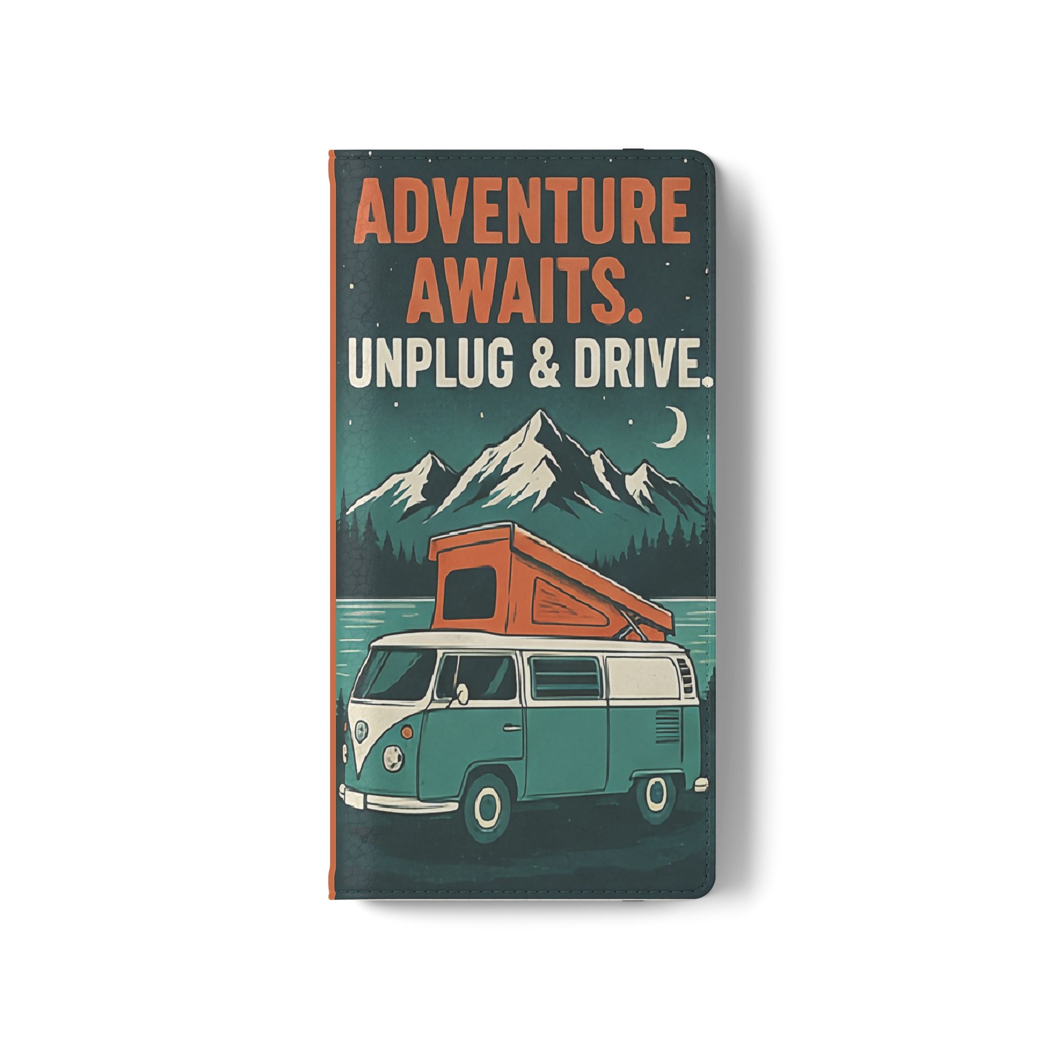 Flip Phone Case — "Adventure Awaits, Fuel Your Journey, Not the WiFi" Wallet Cover