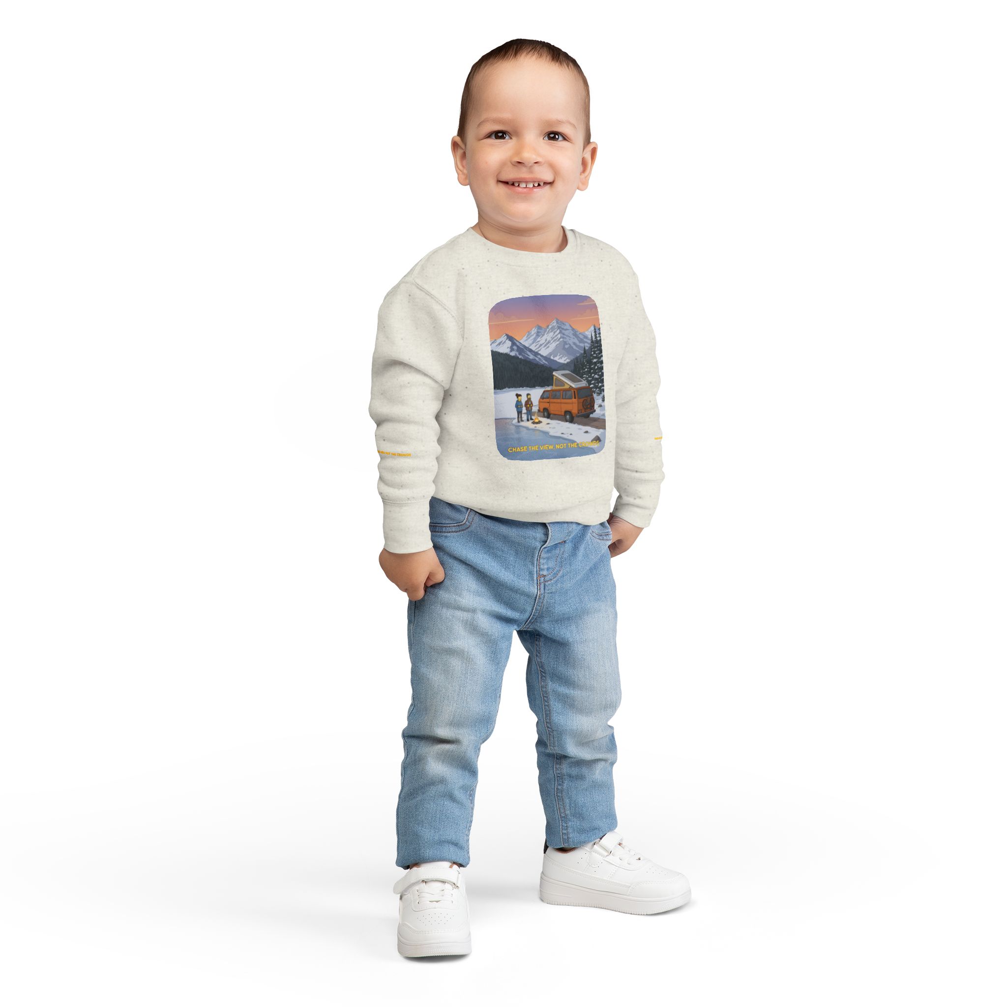 Toddler Sweatshirt - "Chase The Views-Not The Crowds" (Design Sitcom-Line)