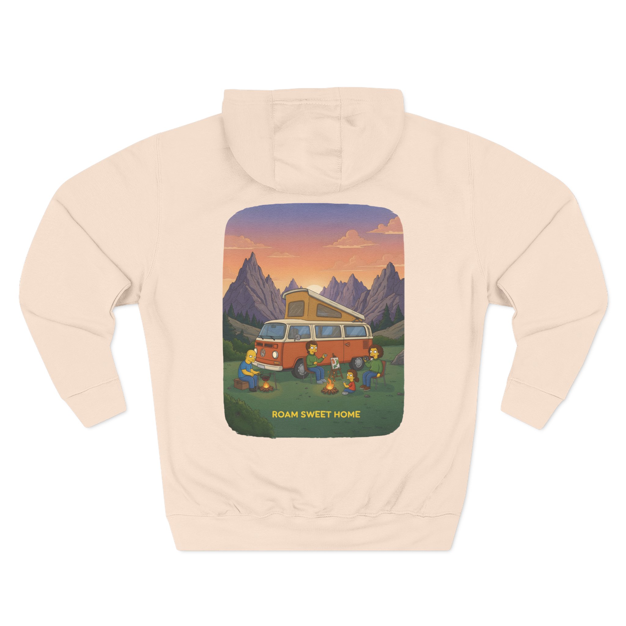 Three-Panel Fleece Hoodie - "Roam Sweet Home" Design Sitcom-Line