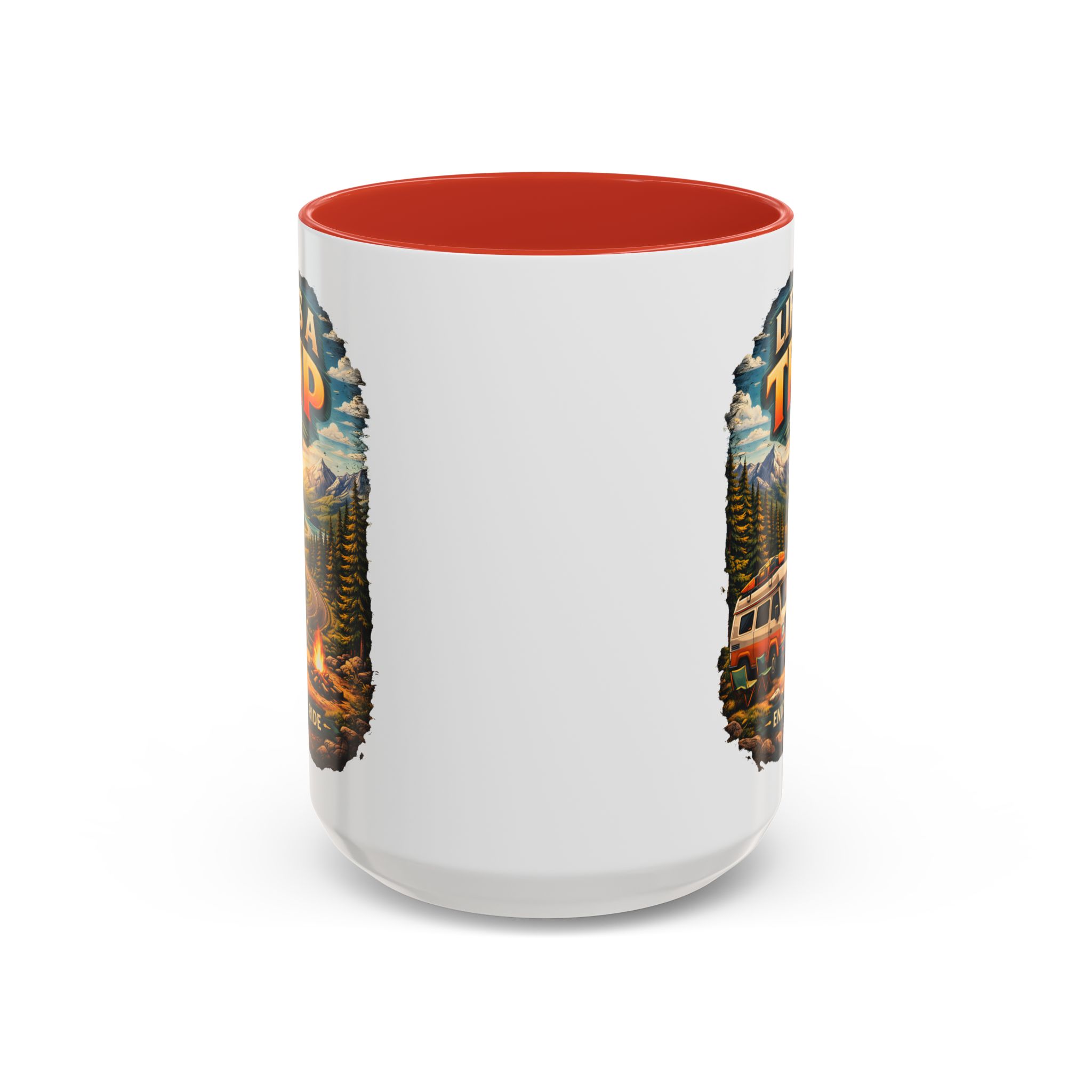 Accent Coffee Mug (11, 15oz) — "Life s A Trip" Design Scenic-Line