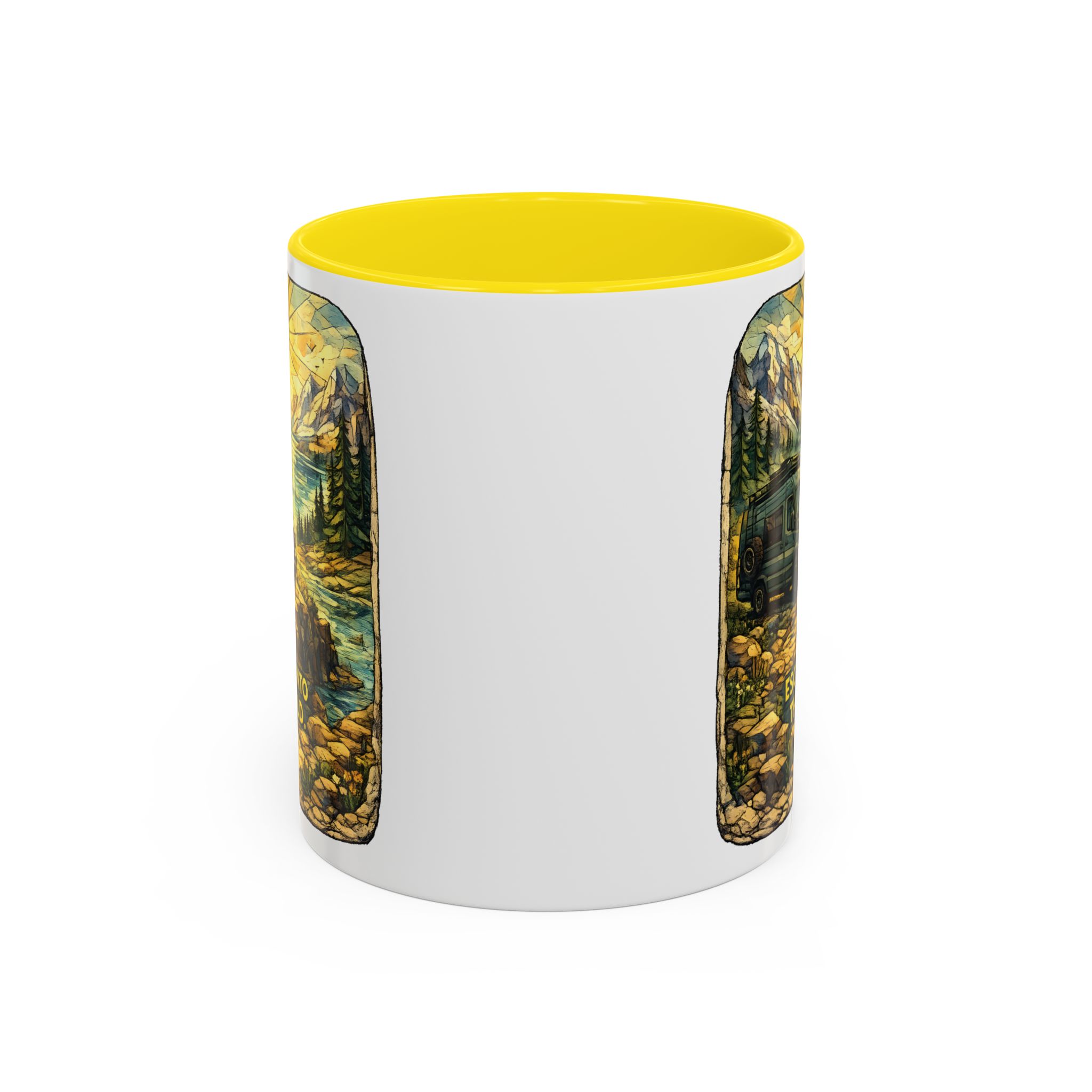 Accent Coffee Mug (11, 15oz) — "Escape Into The Wild" Design Cubic-Line