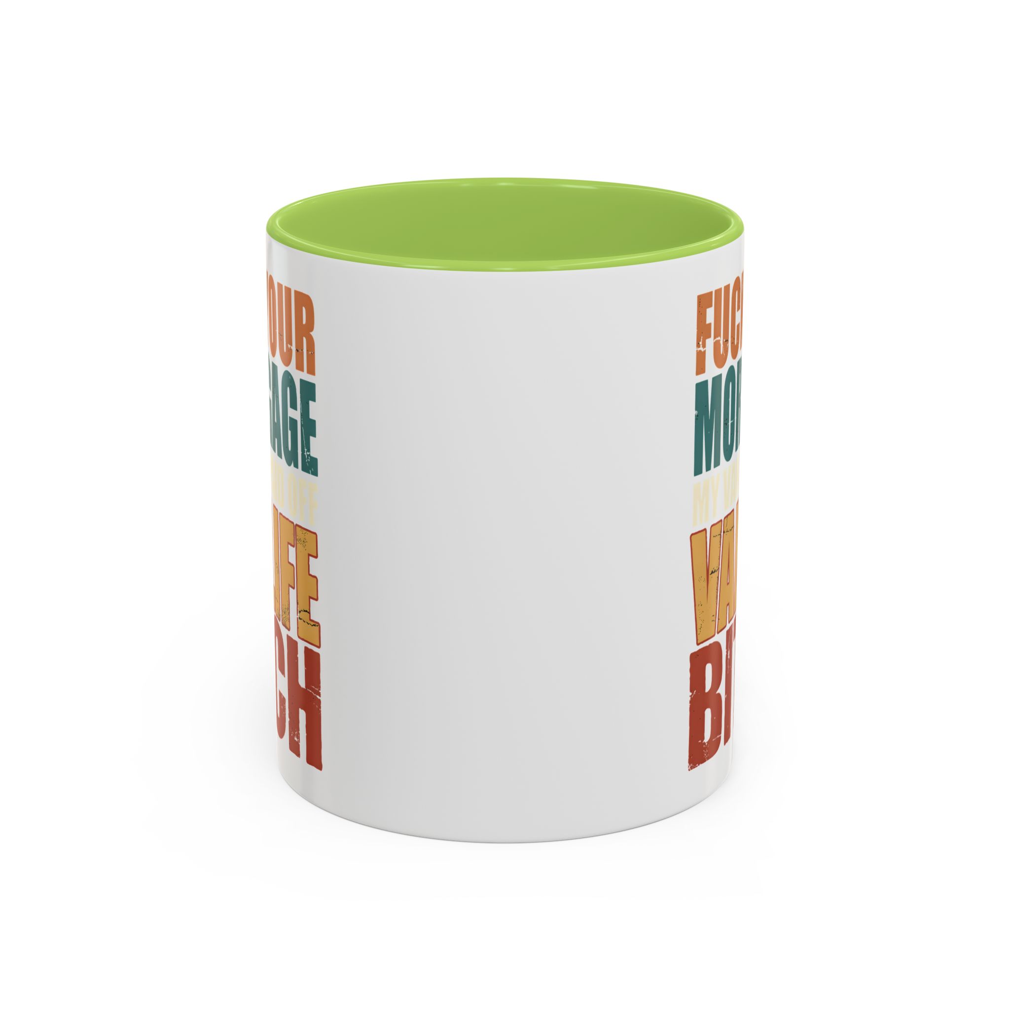 Accent Coffee Mug (11, 15oz) — "Fuck Your Mortgage" Design F**K-Line