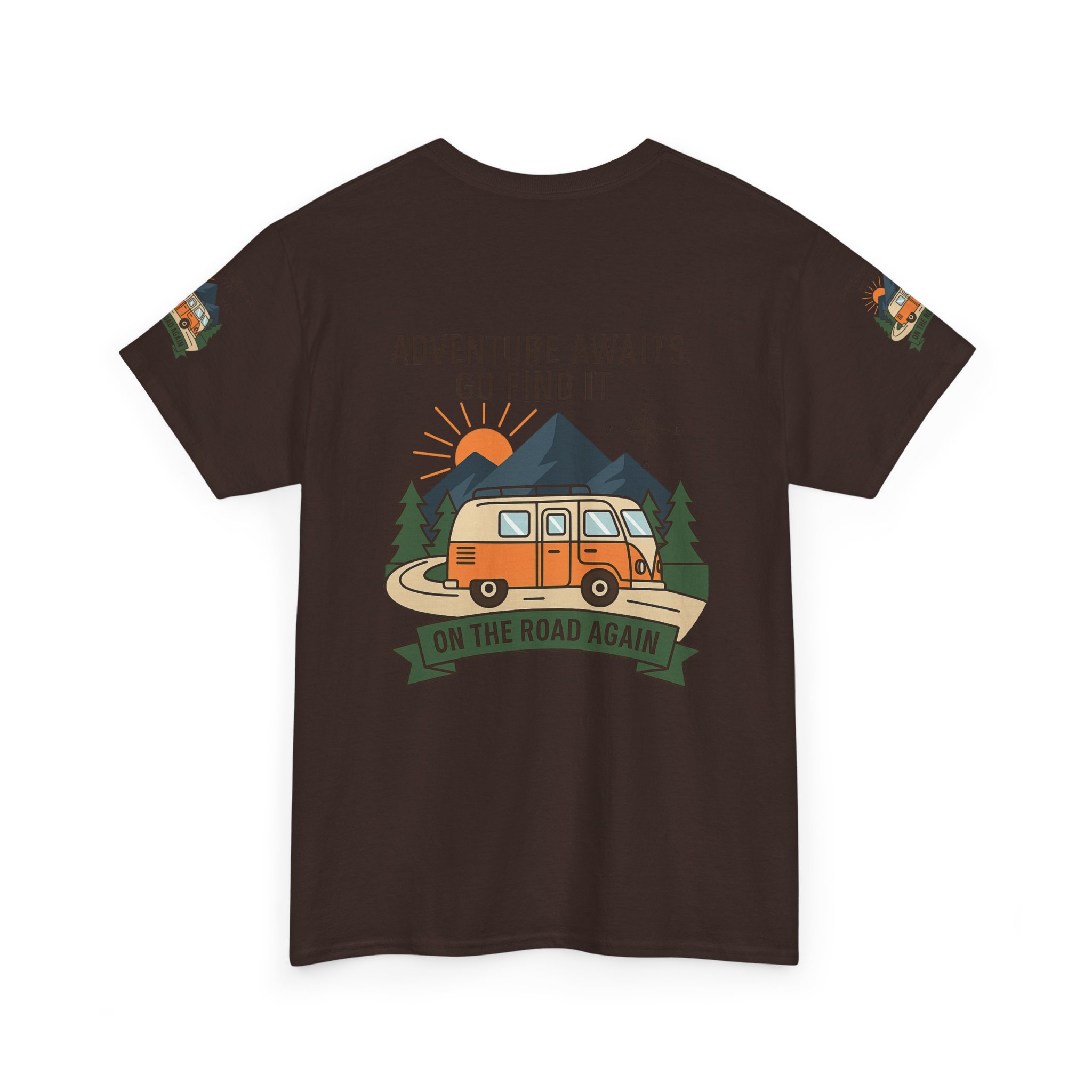 2662025122403392201_2048.jpeg Unisex Heavy Cotton Tee — 'Adventure Awaits. Go Find It' Camper Van T‑Shirt