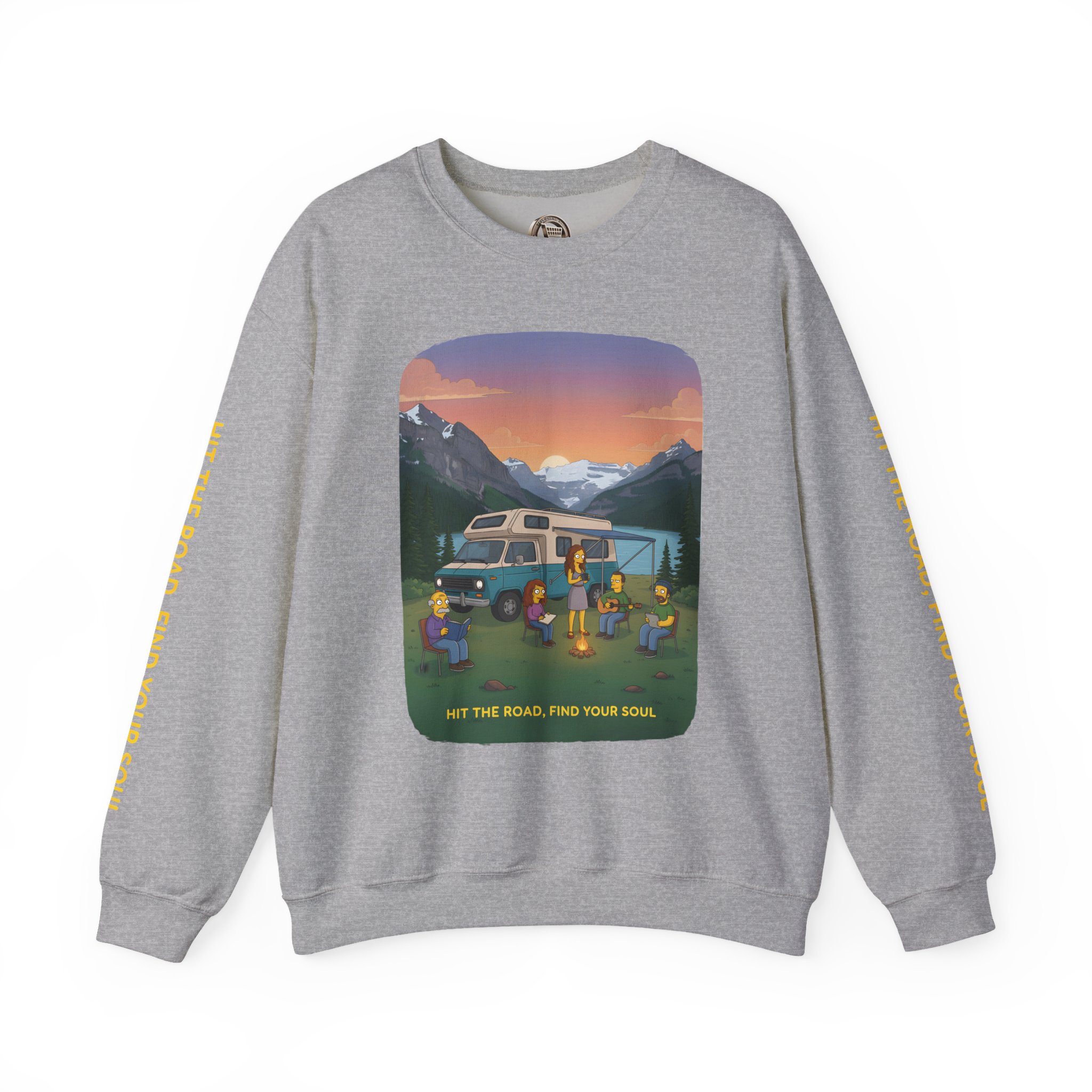 Unisex Heavy Blend™ Crewneck Sweatshirt — "Hit The Road-Find Your Soul" Design Sitcom-Line