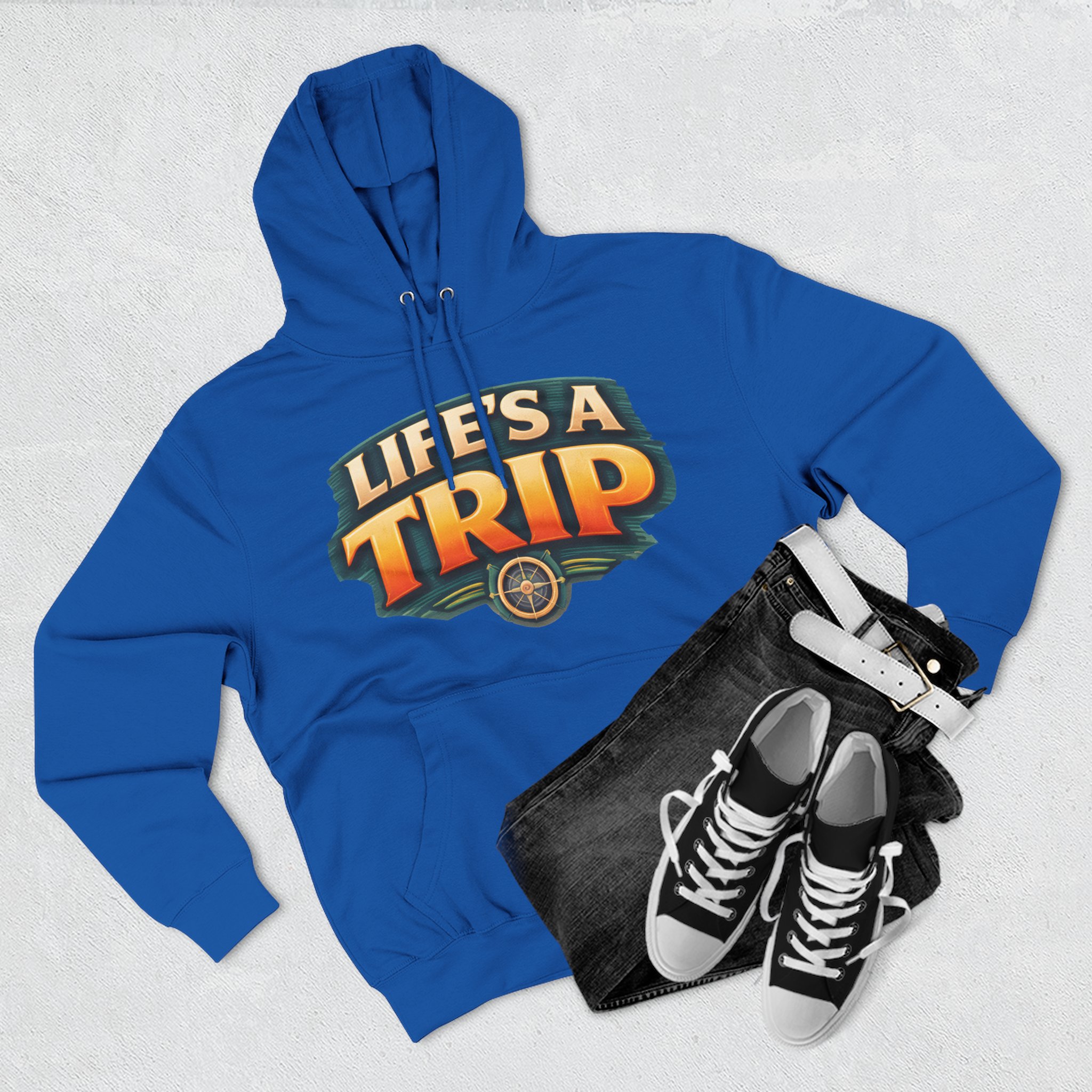 Three-Panel Fleece Hoodie - "Life s A Trip" Design Scenic-Line