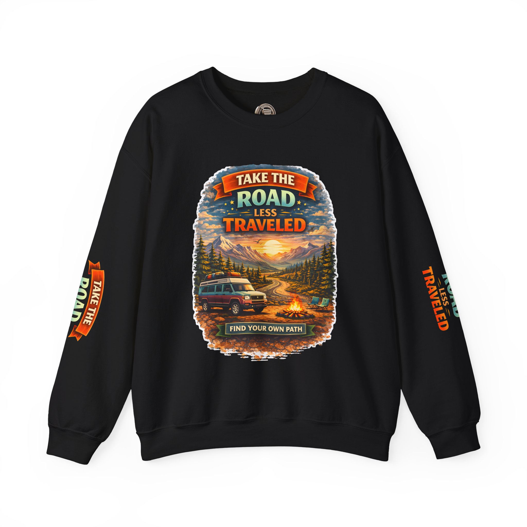 2671823844958326466_2048.jpeg Unisex Heavy Blend™ Crewneck Sweatshirt — "Take The Road Less Traveled" Design Scenic-Line