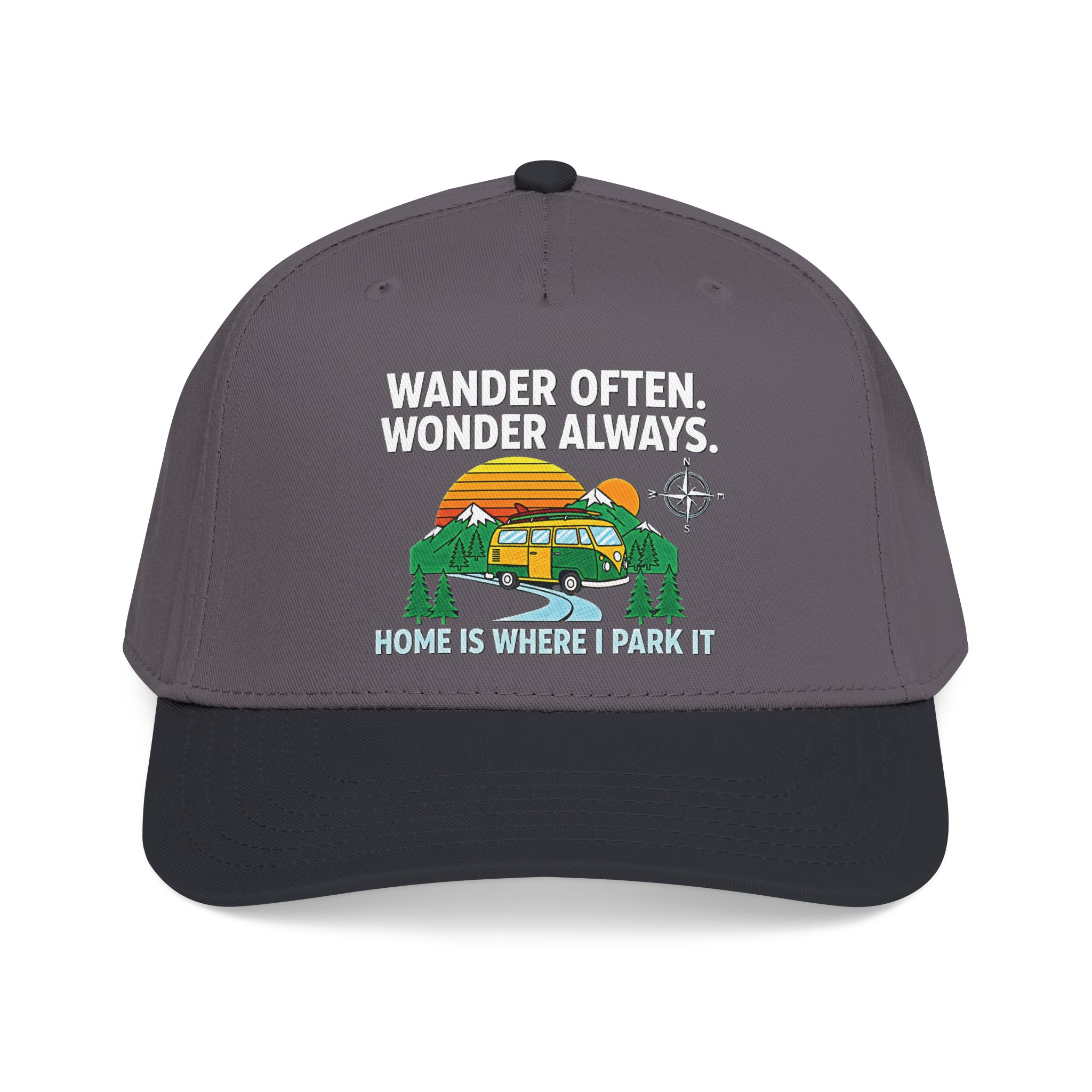 Baseball Cap — "Fueled by Exploration" Adventure Is My Compass Camper Hat