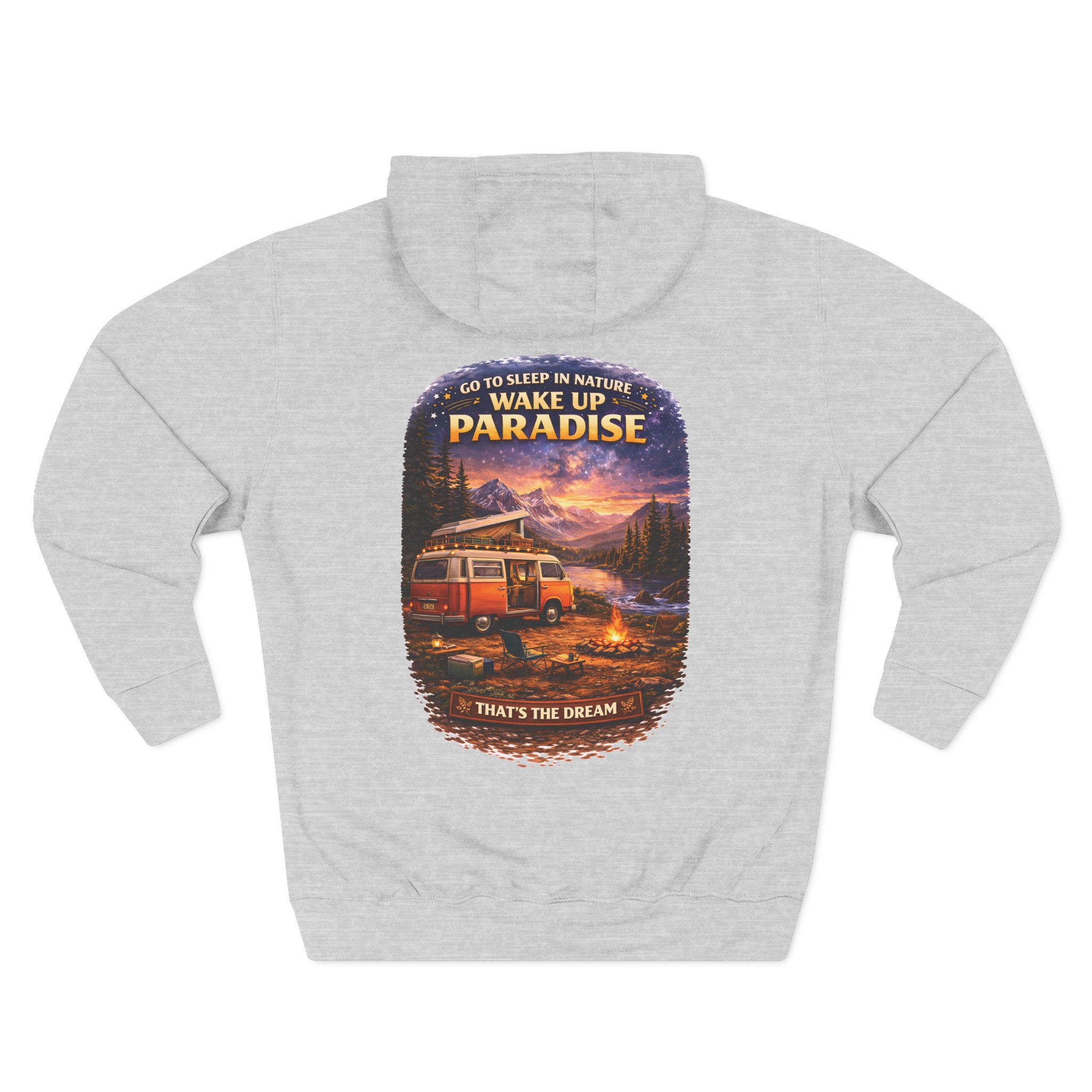 Three-Panel Fleece Hoodie - "Go To Sleep In Nature " Design Scenic-Line