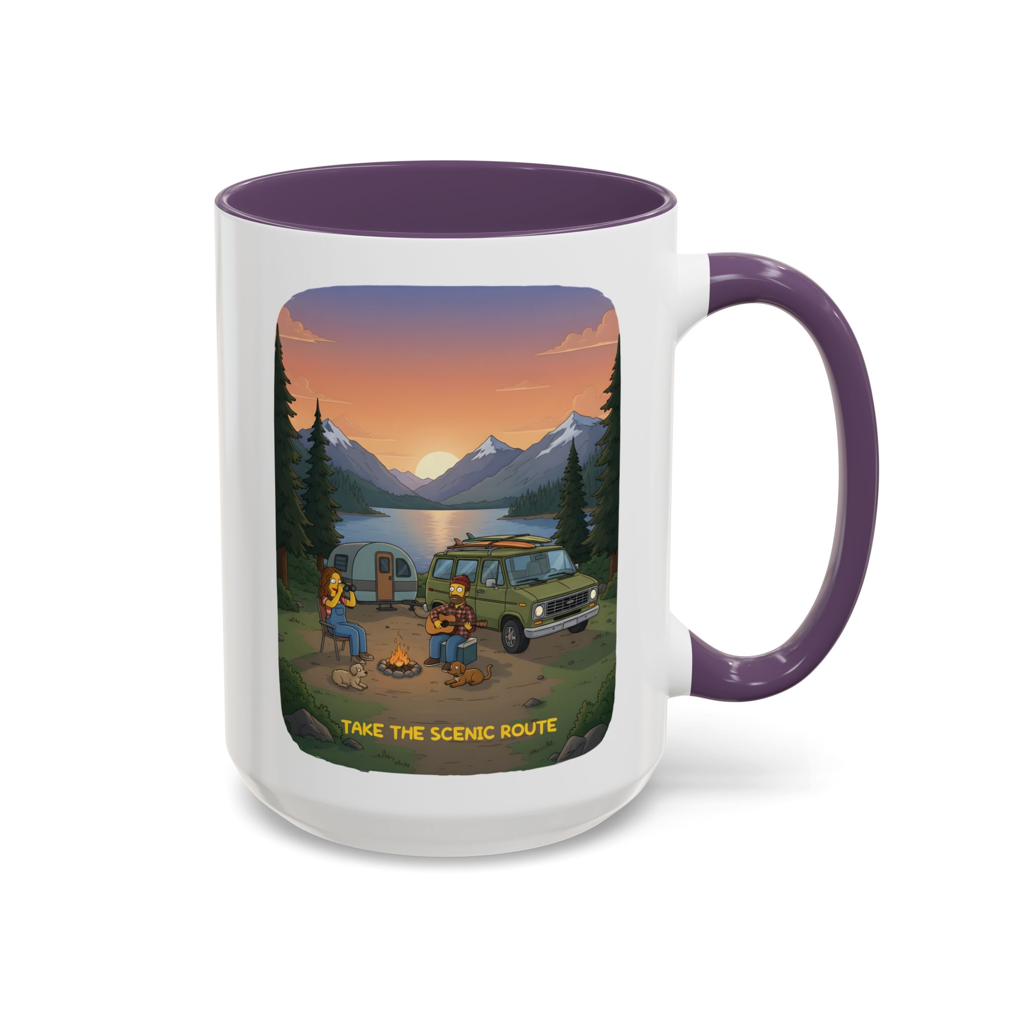 268053833126911403_2048.jpeg Accent Coffee Mug (11, 15oz) — "Take The Scenic Route" Design Sitcom-Line