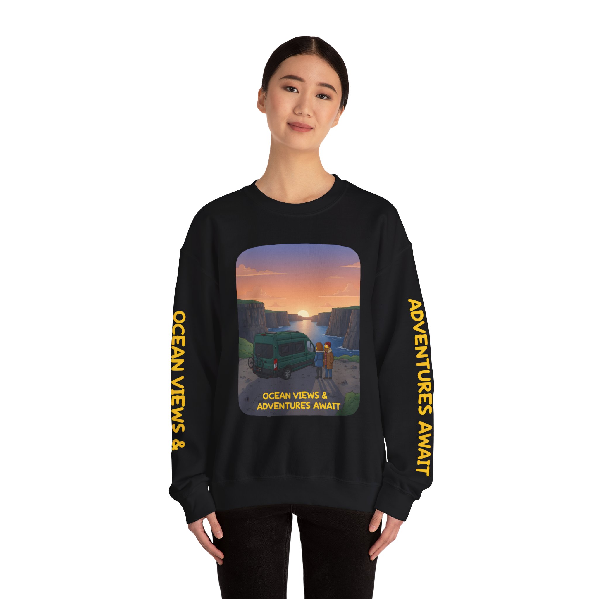 2682732482350553919_2048.jpeg Unisex Heavy Blend™ Crewneck Sweatshirt — "Ocean Views-Adventures Awaits" Design Sitcom-Line
