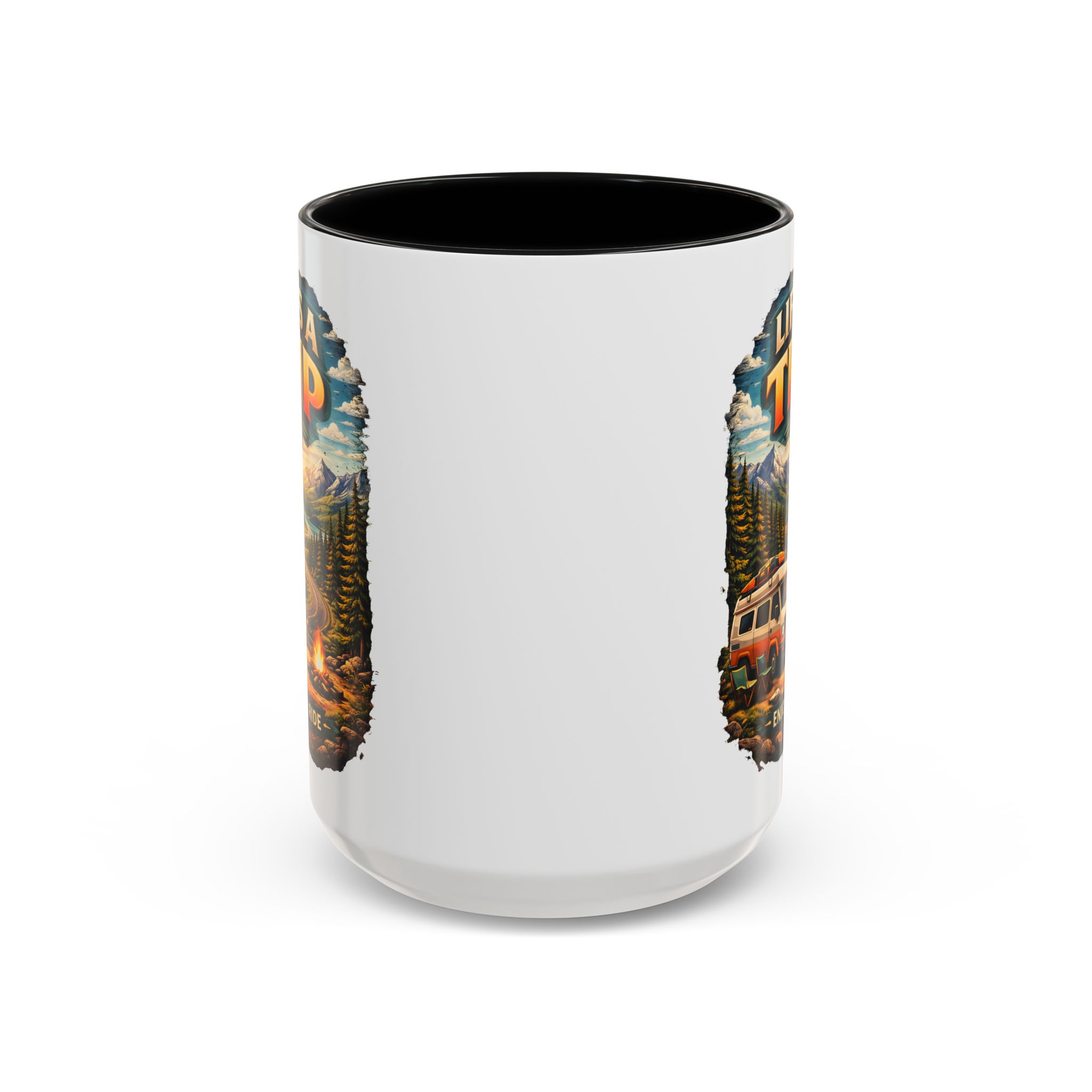 Accent Coffee Mug (11, 15oz) — "Life s A Trip" Design Scenic-Line