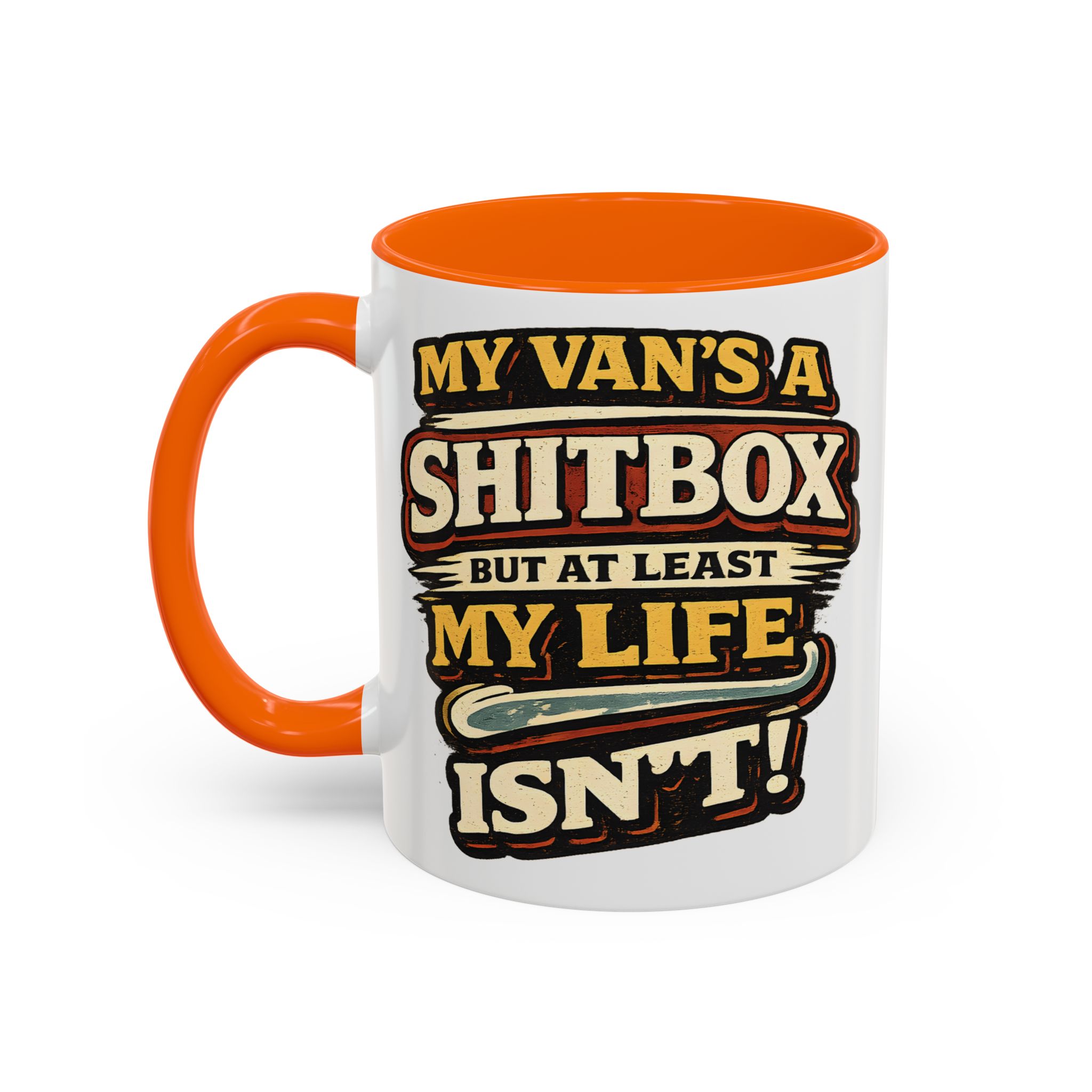 Accent Coffee Mug (11, 15oz) — "My Van`s A Shitbox" Design F**K-Line