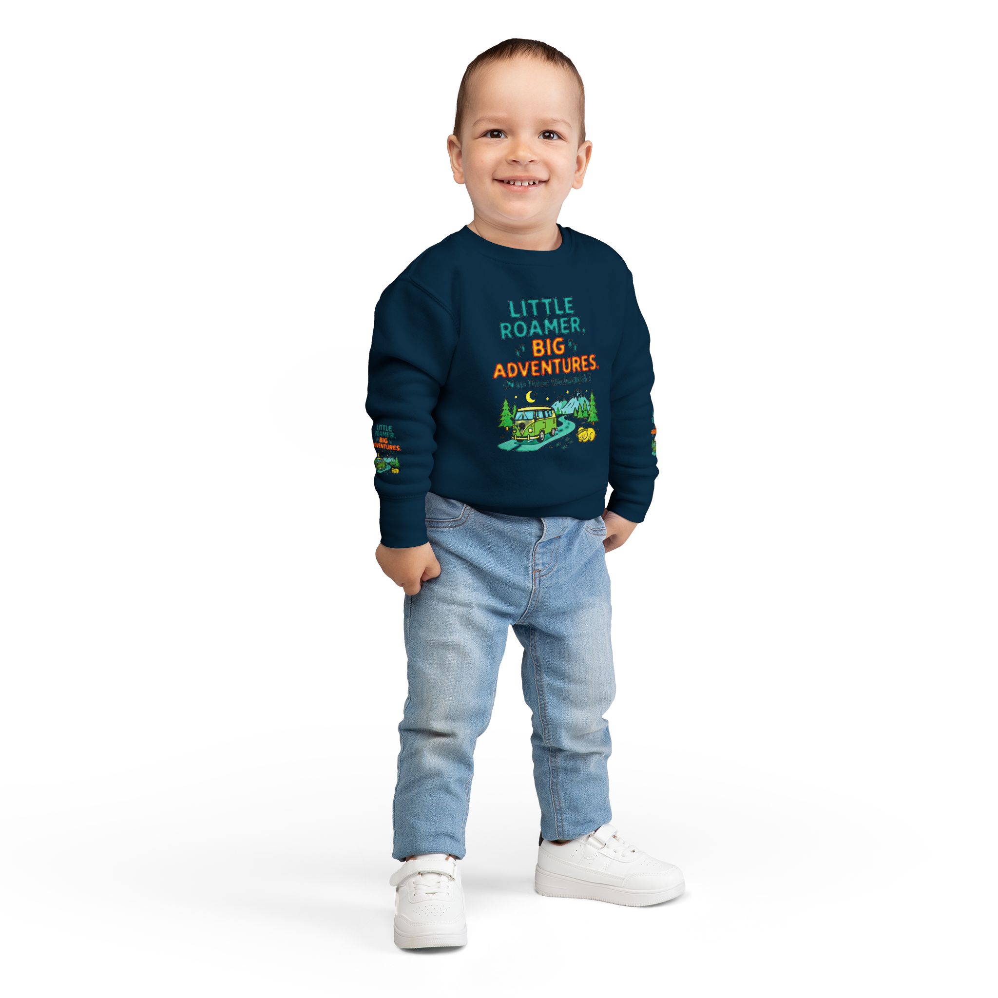 Toddler Sweatshirt(Rabbit Skins) — "Little Roamer, Big Adventures-Nap Time Included" Camper Pullover