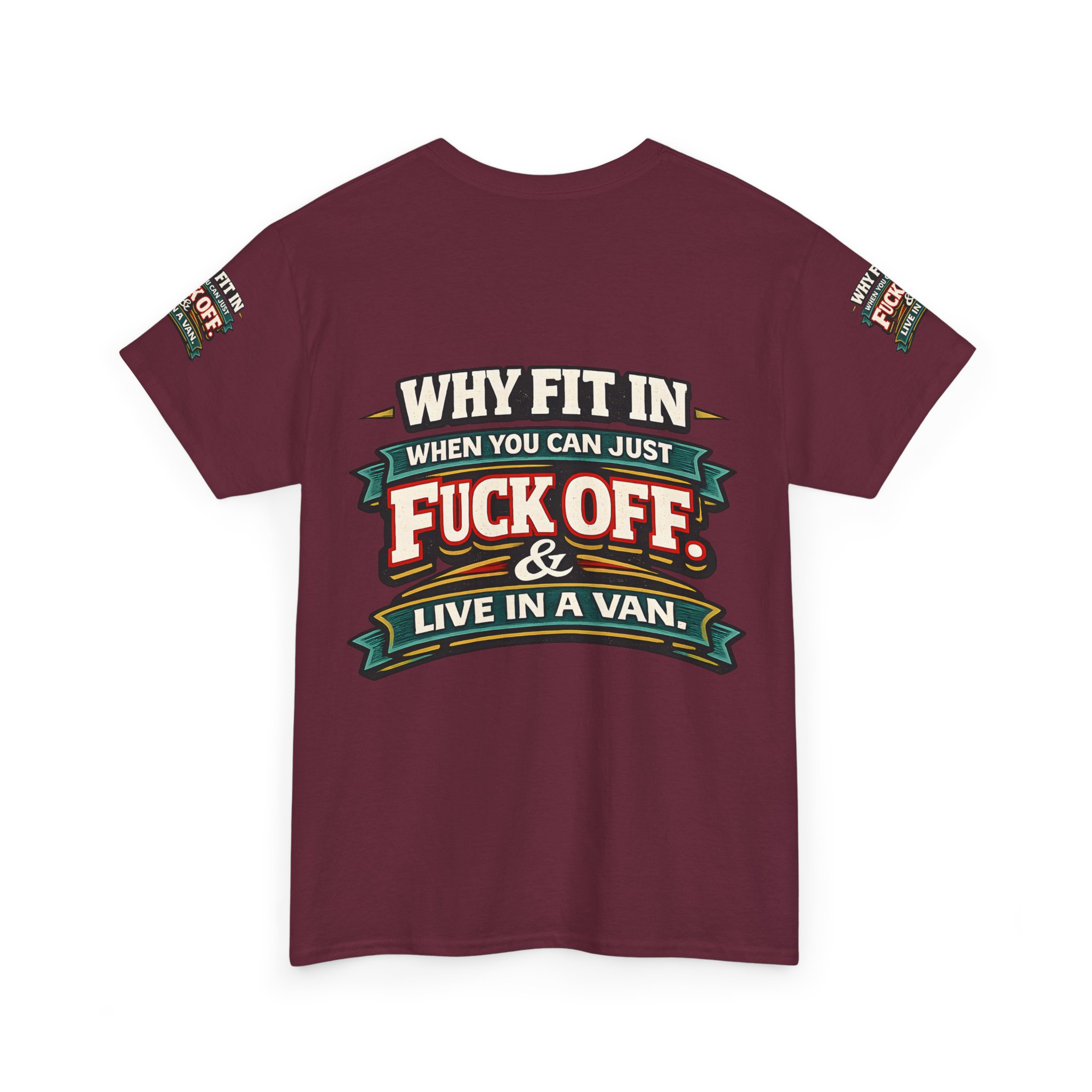 Unisex Heavy Cotton Tee — "Why Fit In" Design F**K-Line