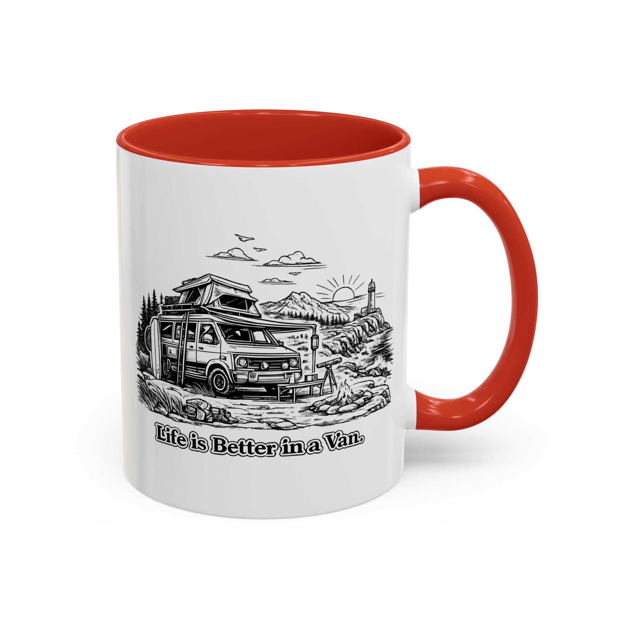 2716160369762228995_2048.jpeg Accent Coffee Mug (11, 15oz) — "Life Is Better In A Van" Design Minimal-Line