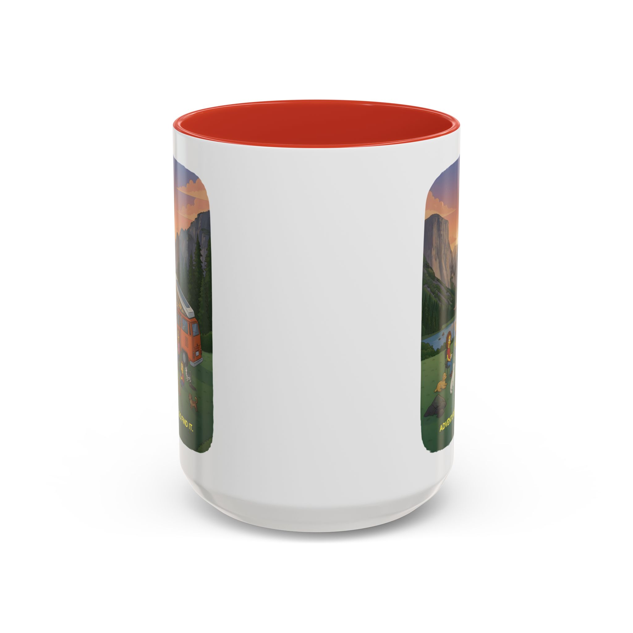 Accent Coffee Mug (11, 15oz) — "Adventure Awaits-Go Find It"" Design Sitcom-Line