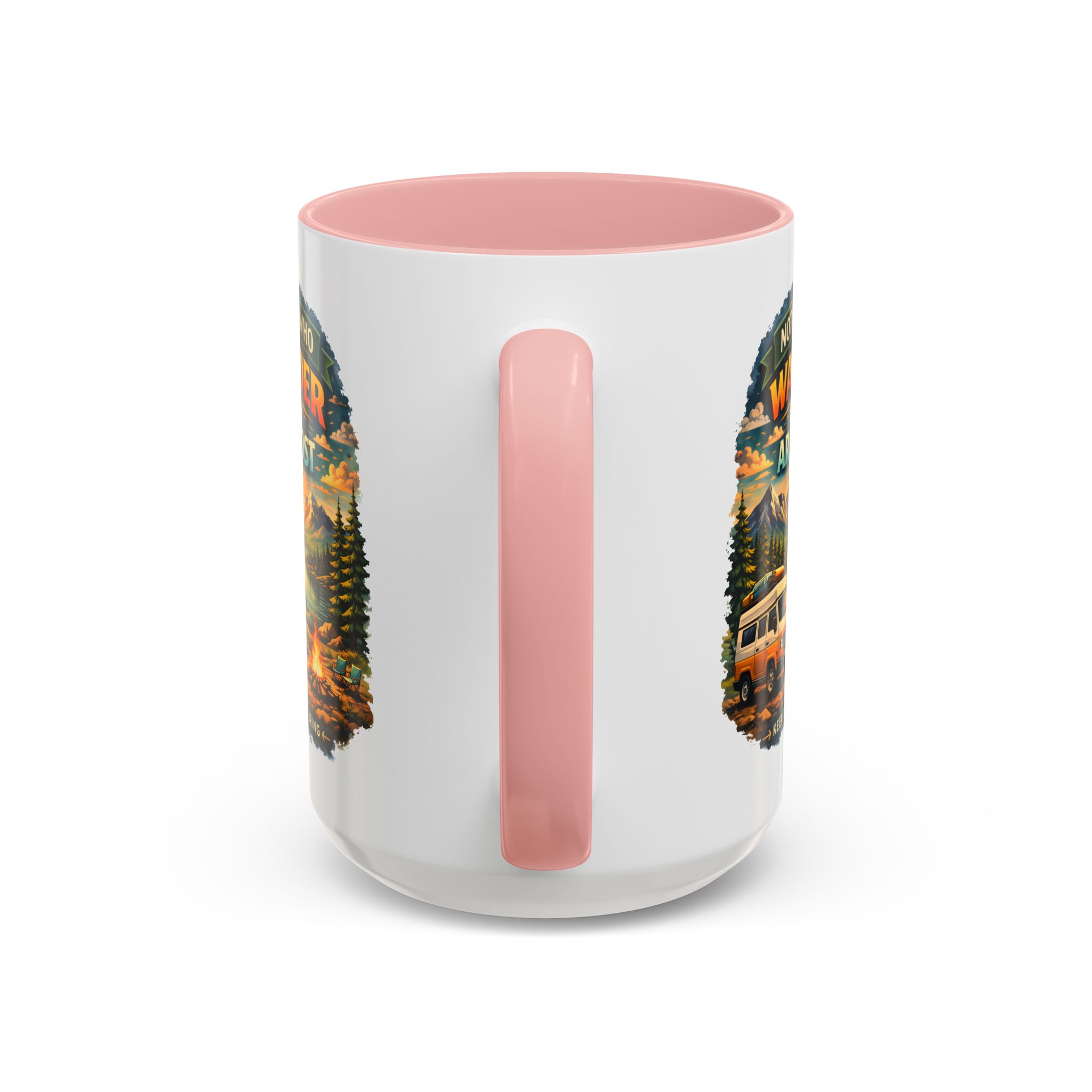 Accent Coffee Mug (11, 15oz) — "Not All Who Wander Are Lost" Design Scenic-Line