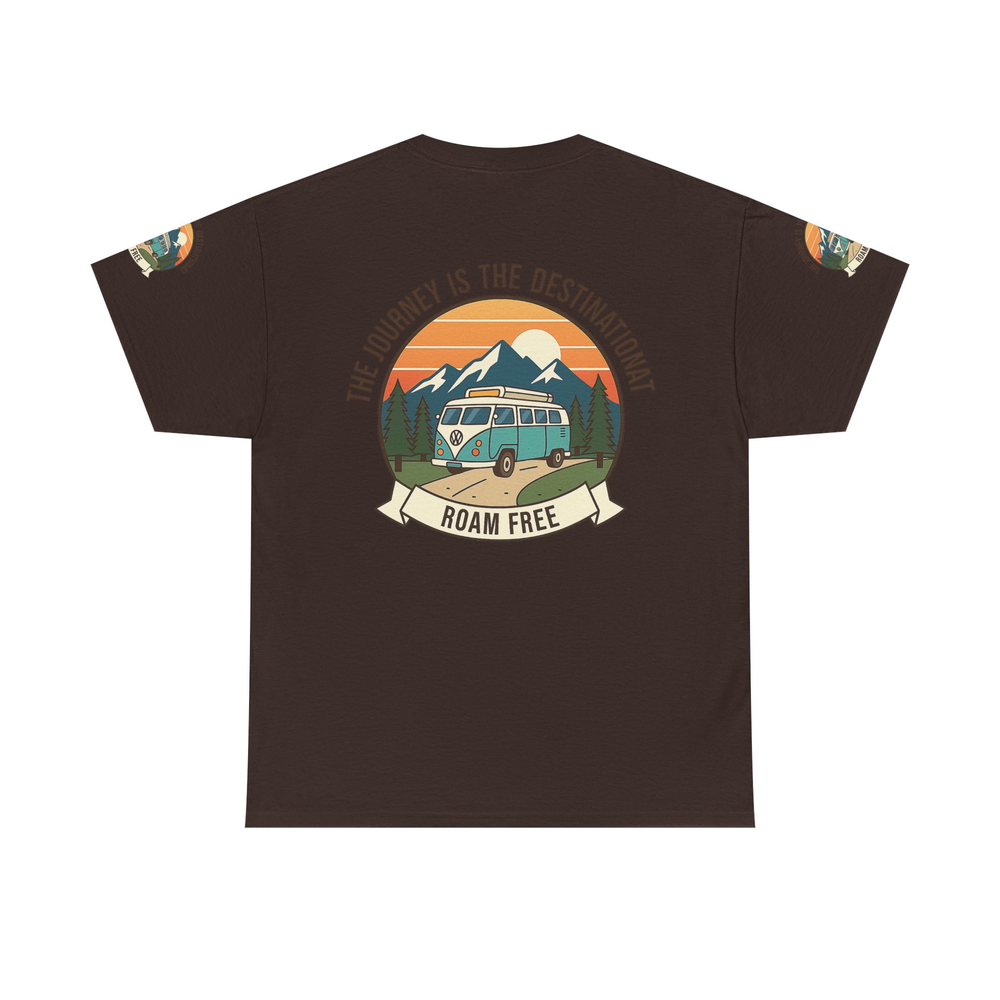 Unisex Heavy Cotton Tee — "The Journey Is The Destination" Roam Free Travel Shirt