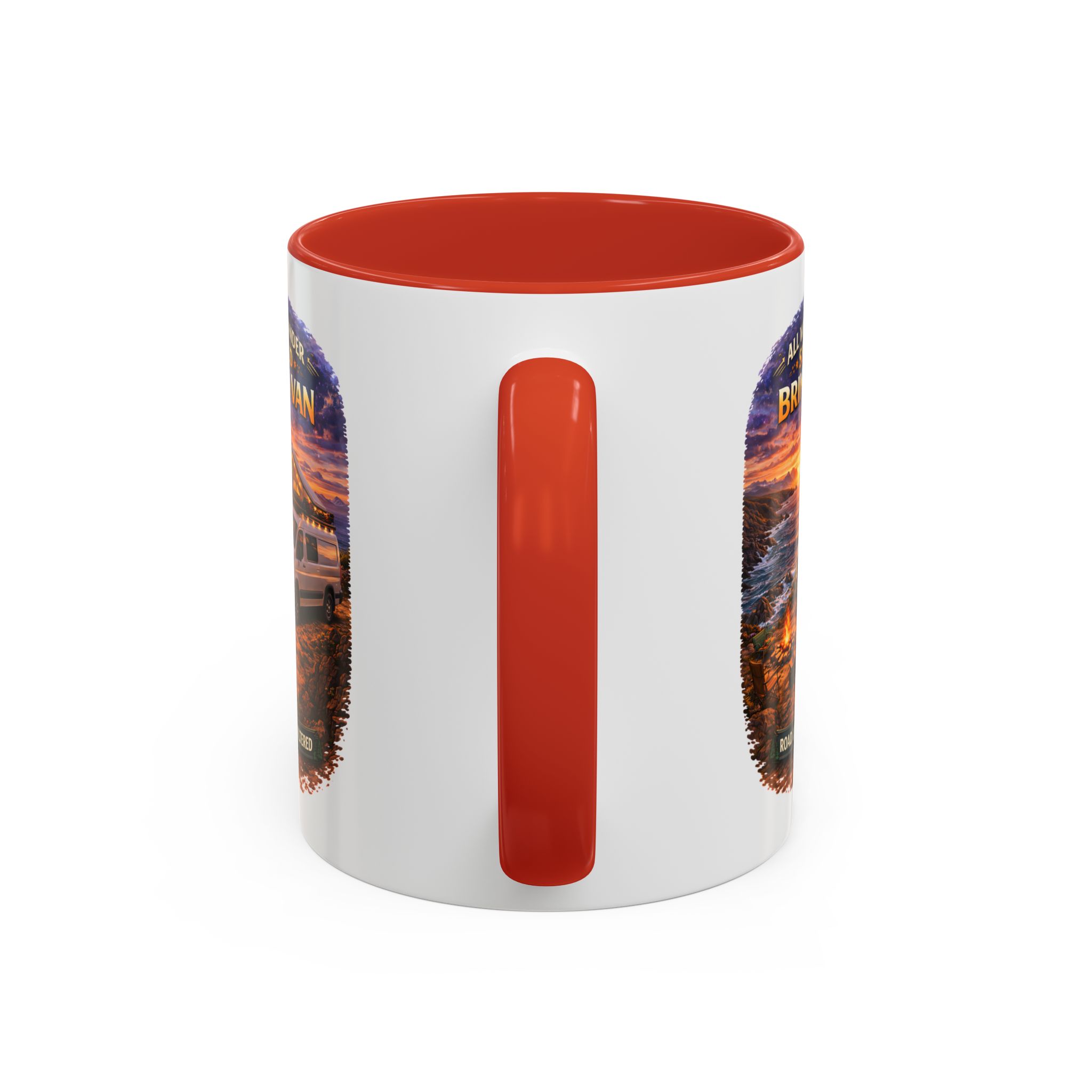 2735075926046479484_2048.jpeg Accent Coffee Mug (11, 15oz) — "All Who wander Should Bring A Van" Design Scenic-Line