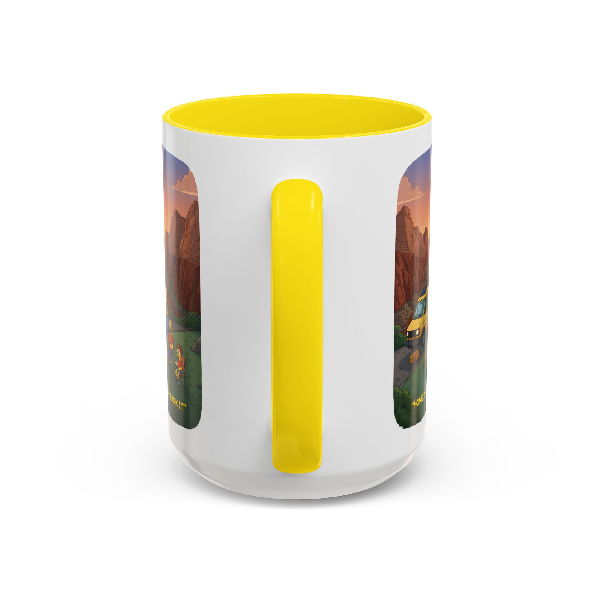 Accent Coffee Mug (11, 15oz) — "Home Is Where You Park It" Design Sitcom-Line
