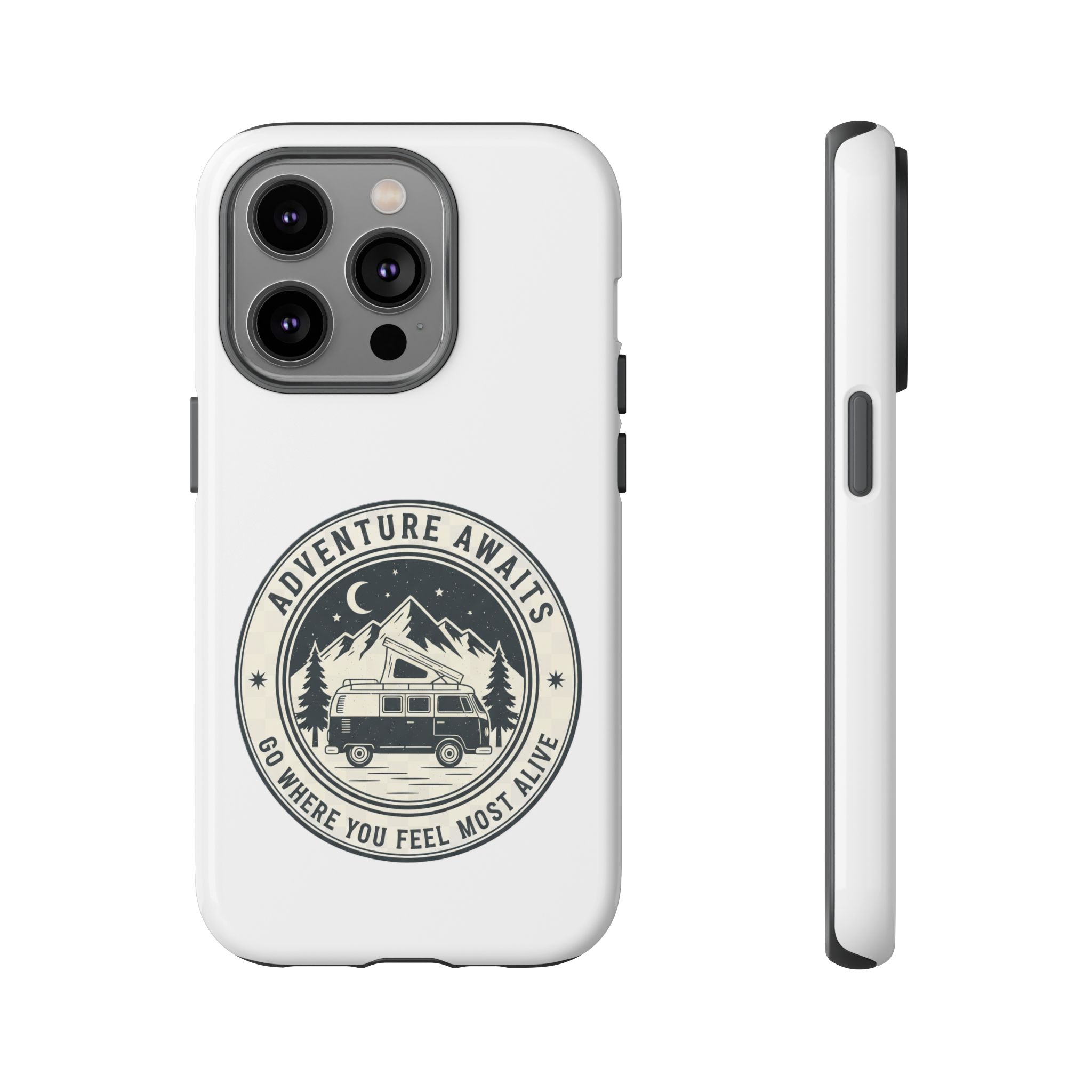 Phone Case — "Adventure Awaits-Go Where You Feel Most Alive" Camper Van Design