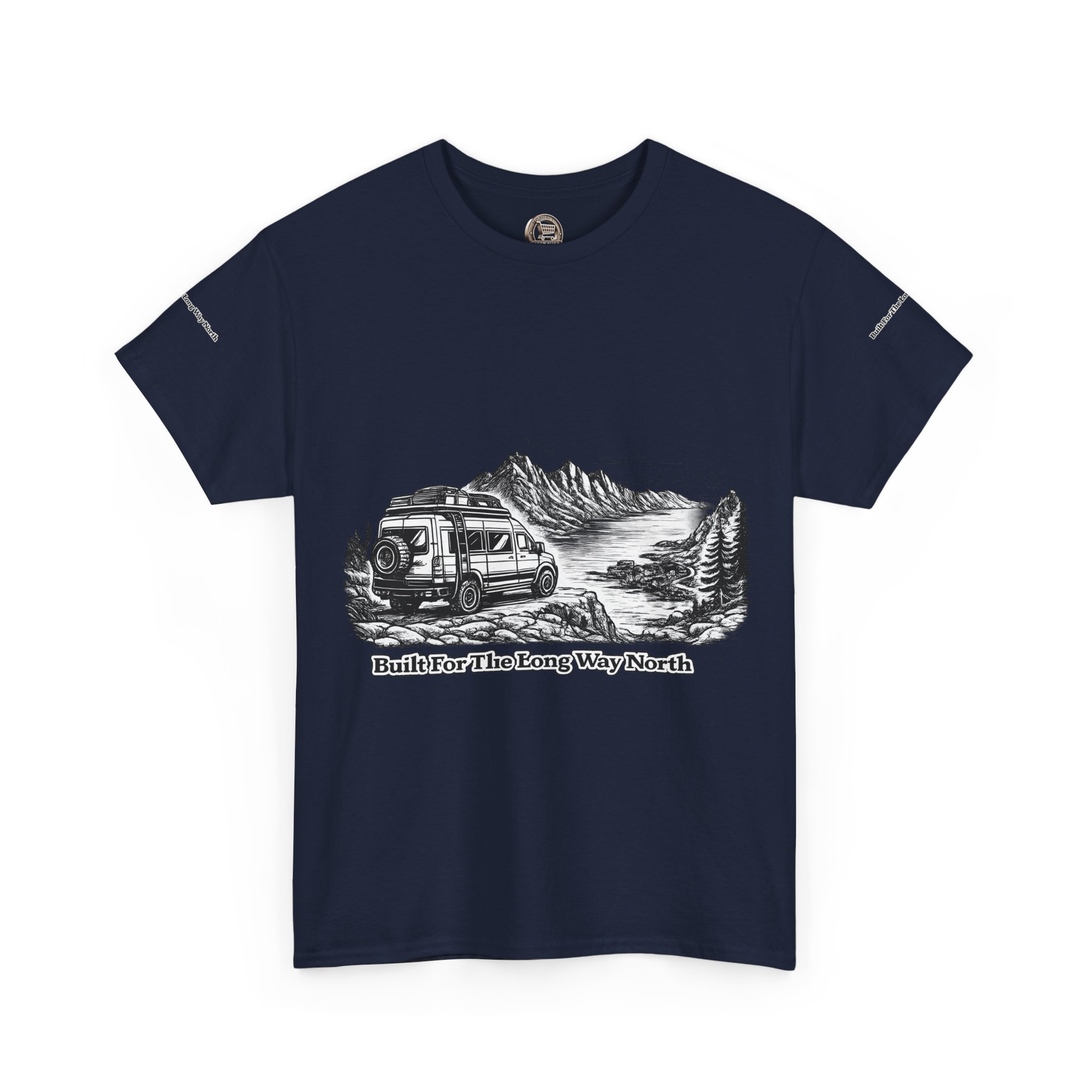 2754280444777937367_2048.jpeg Unisex Heavy Cotton Tee — "Built For The Long Way North" Design Minimal-Line