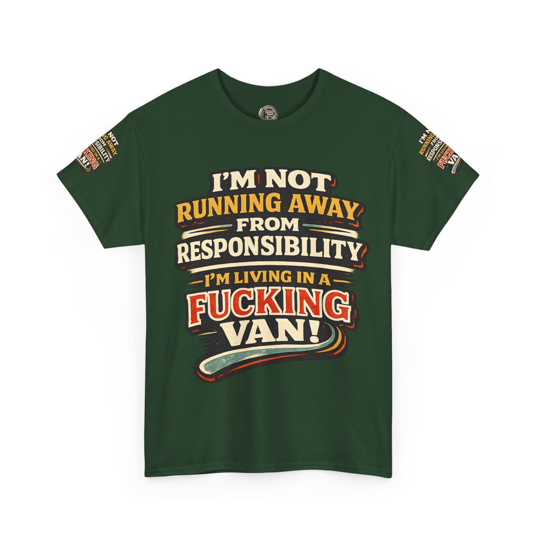 Unisex Heavy Cotton Tee — "I`m Not running Away" Design F**K-Line