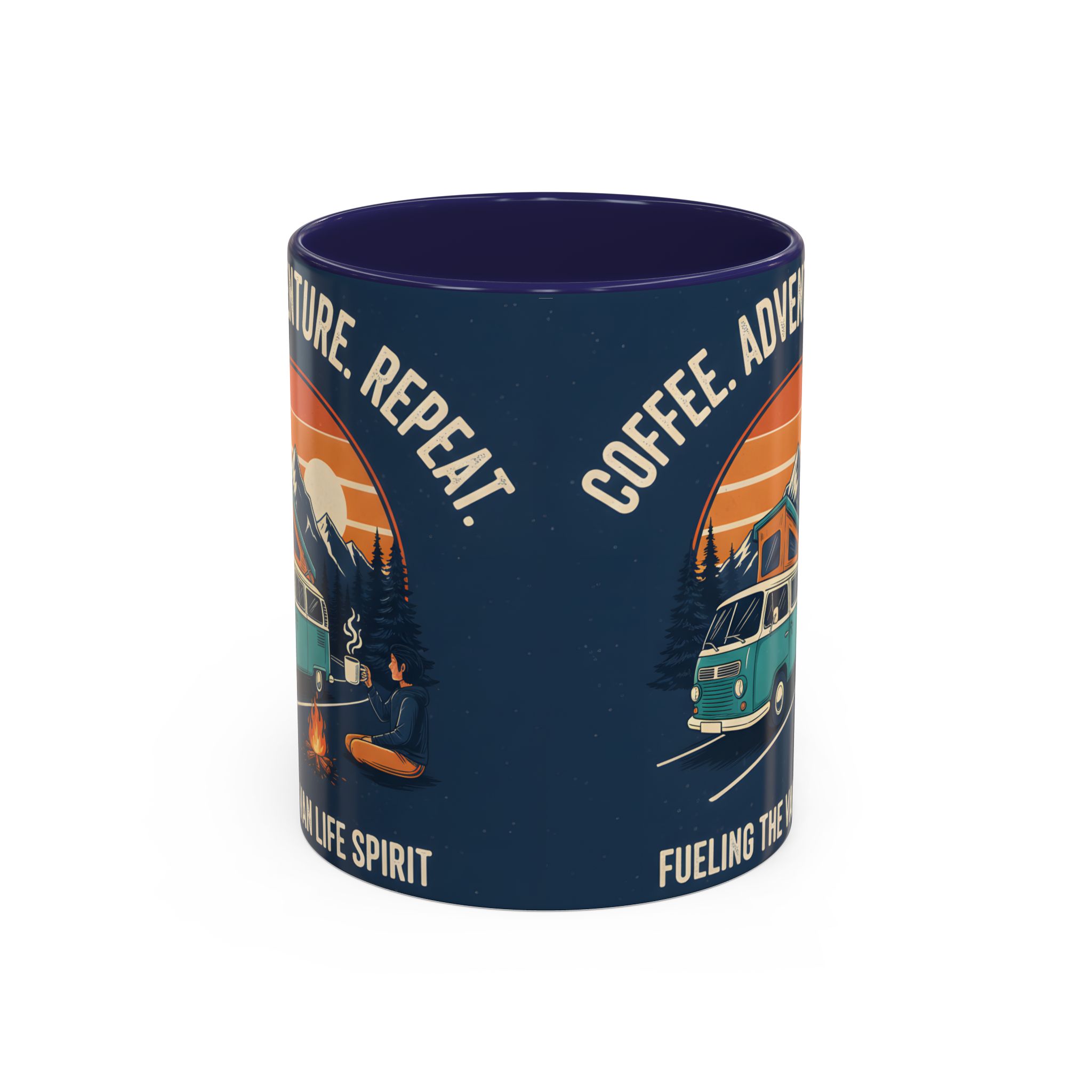 Accent Coffee Mug (11, 15oz) - "Coffee. Adventure. Repeat."