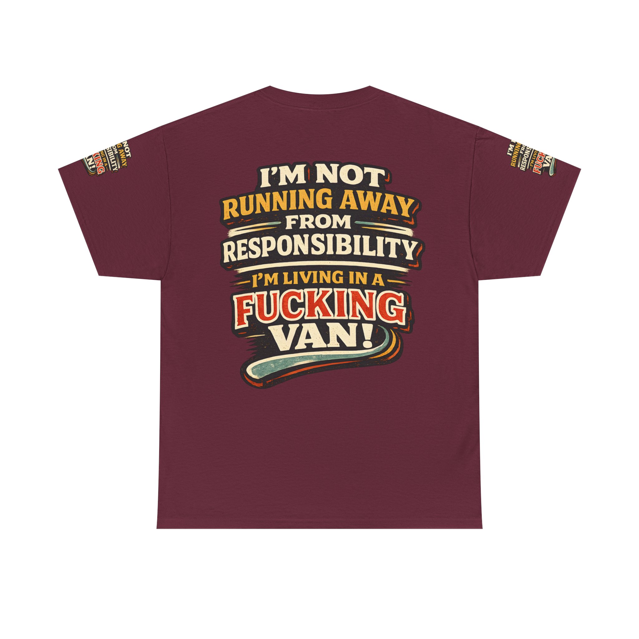 Unisex Heavy Cotton Tee — "I`m Not running Away" Design F**K-Line