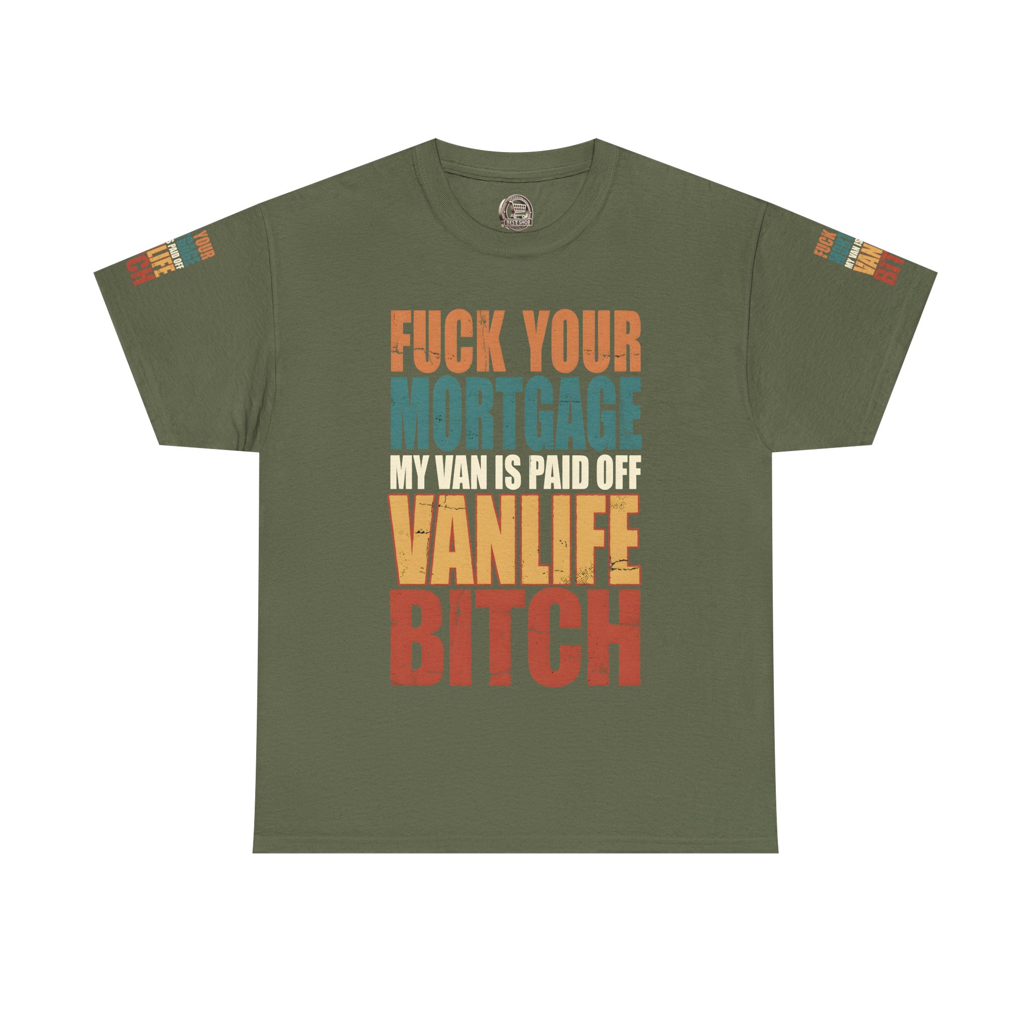 Unisex Heavy Cotton Tee — "Fuck Your Mortgage" Design F**K-Line