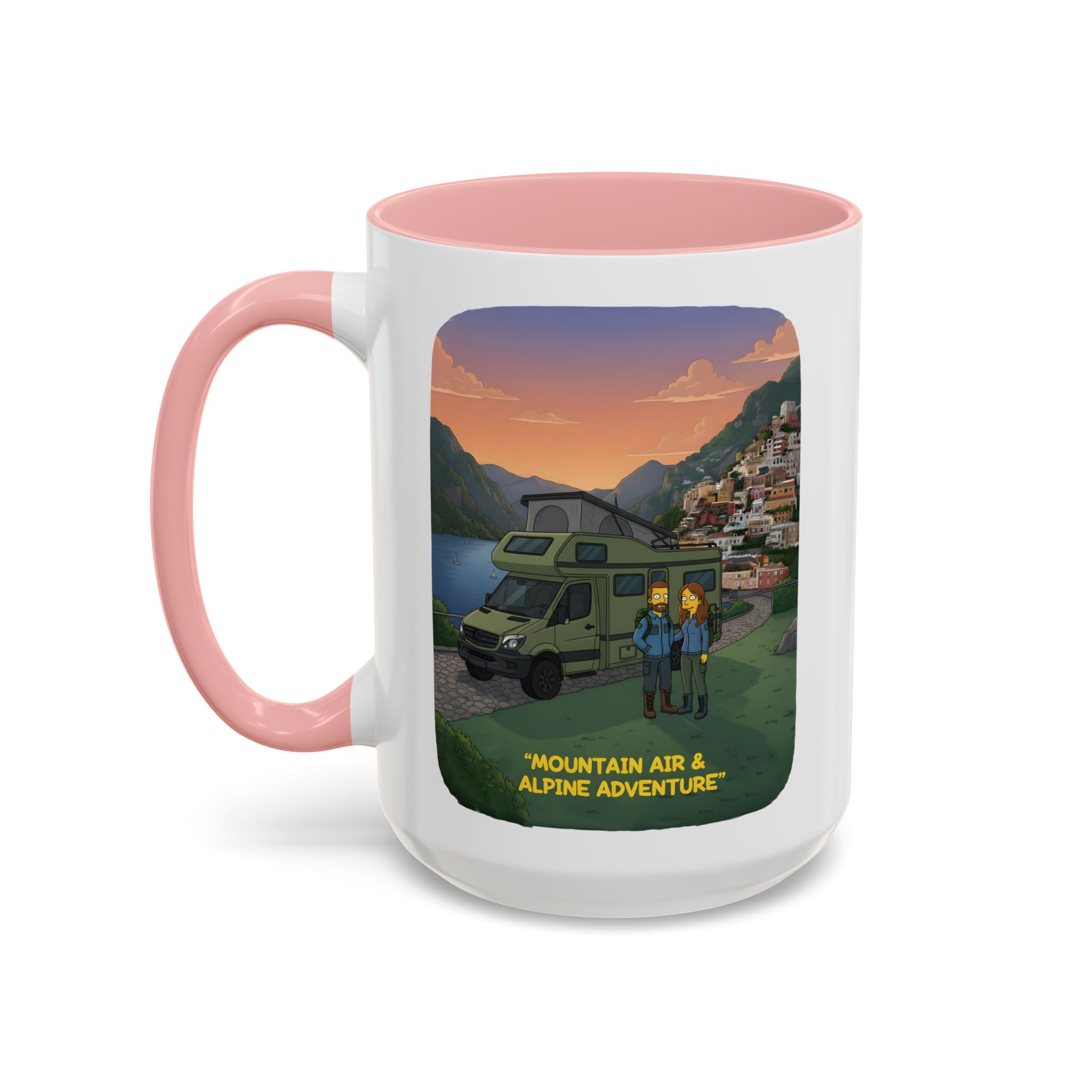 Accent Coffee Mug (11, 15oz) — "Mountain Air And Alpine Adventure"" Design Sitcom-Line